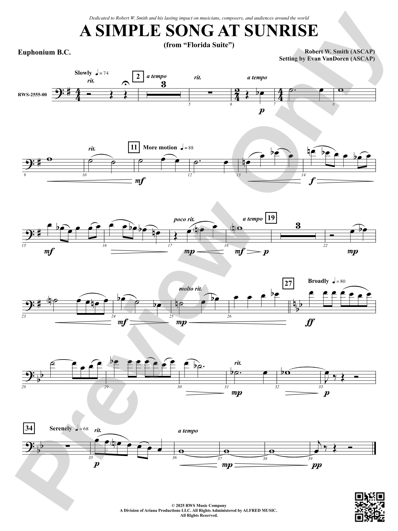 A Simple Song at Sunrise (from "Florida Suite"): Euphonium B.C.
