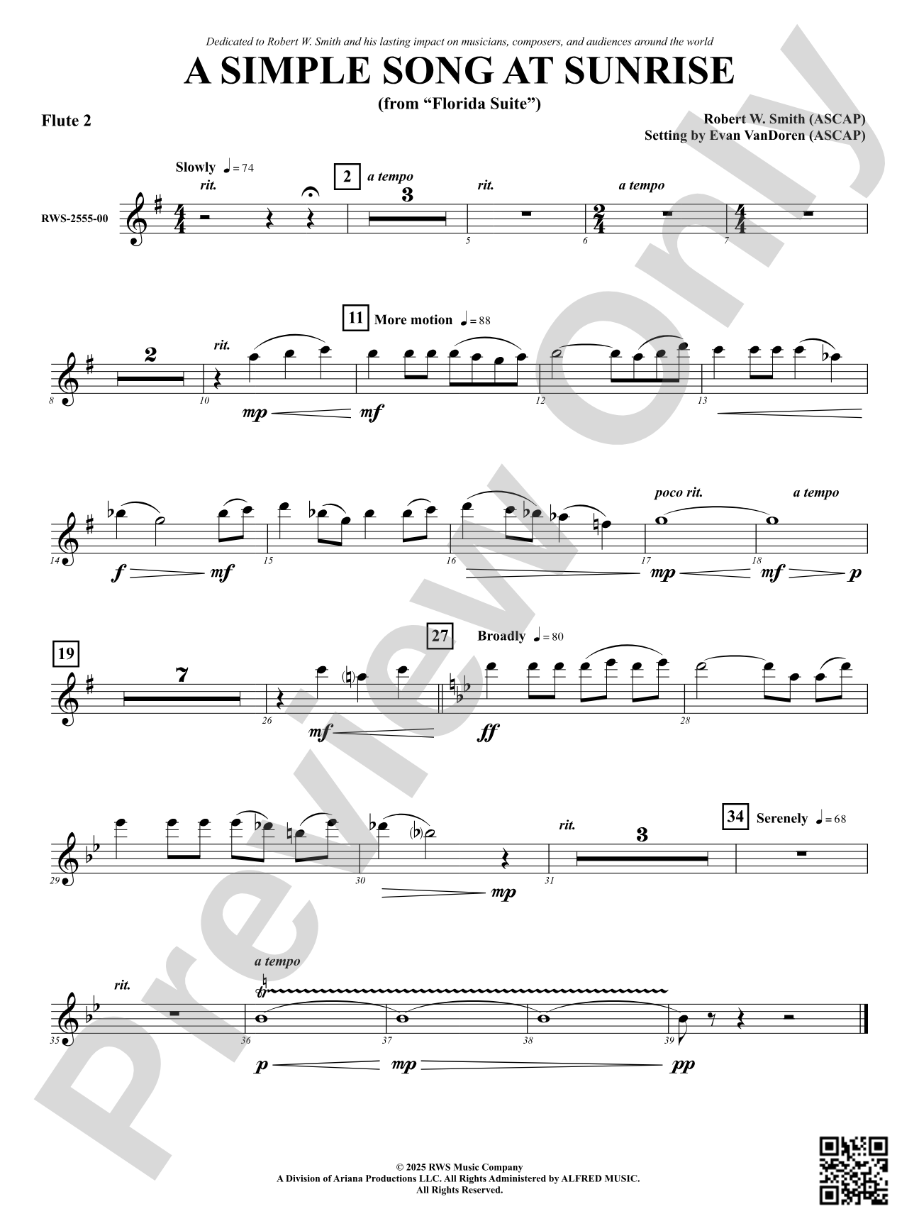 A Simple Song at Sunrise (from "Florida Suite"): 2nd Flute