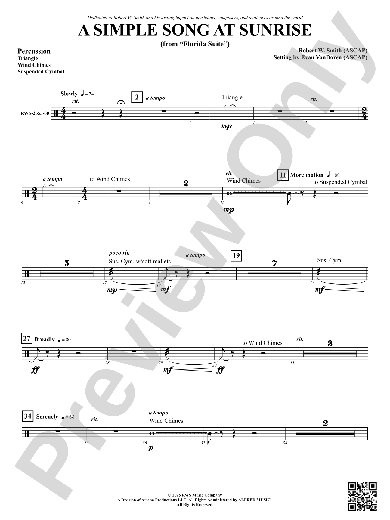 A Simple Song at Sunrise (from "Florida Suite"): 1st Percussion