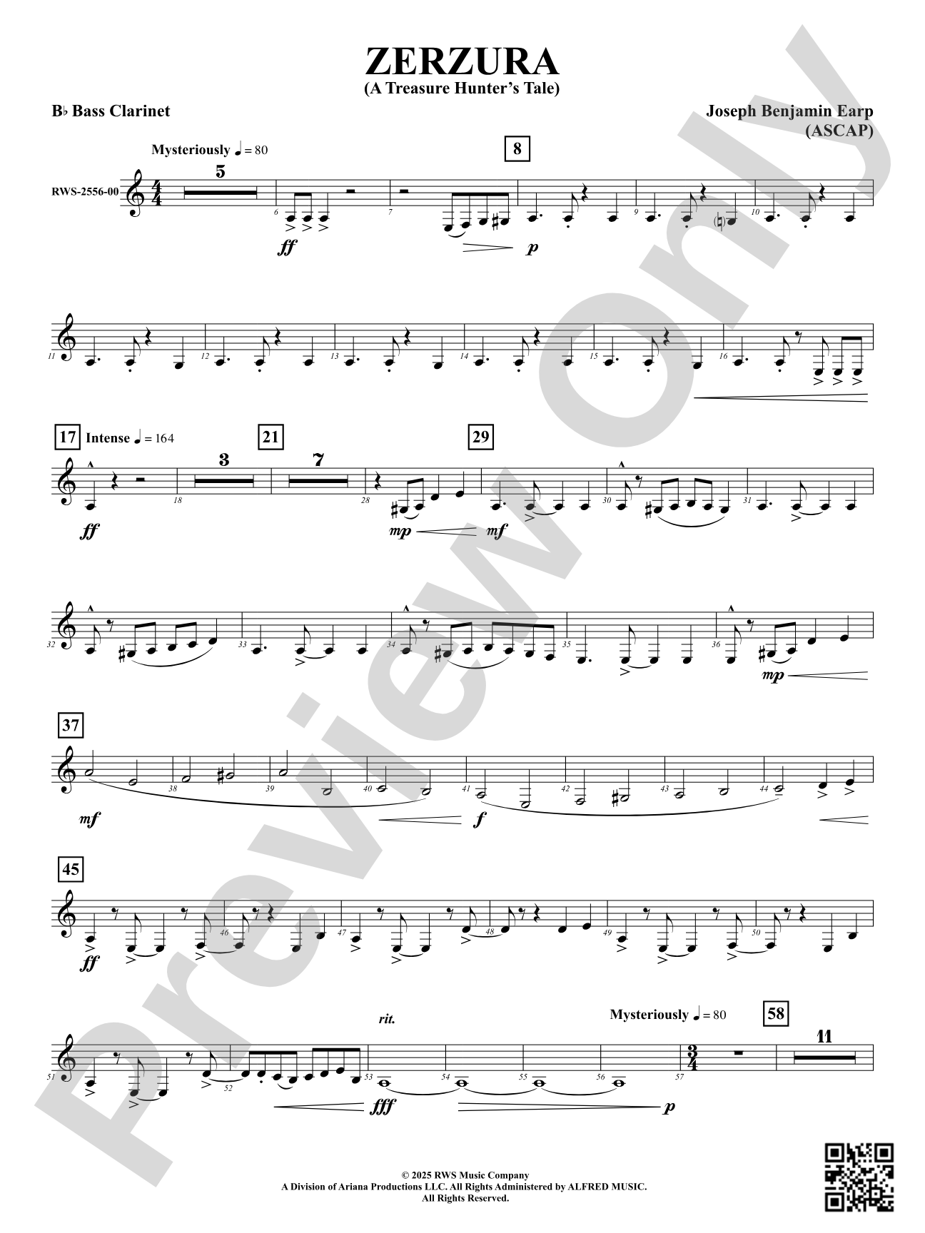 Zerzura (A Treasure Hunter's Tale): B-flat Bass Clarinet