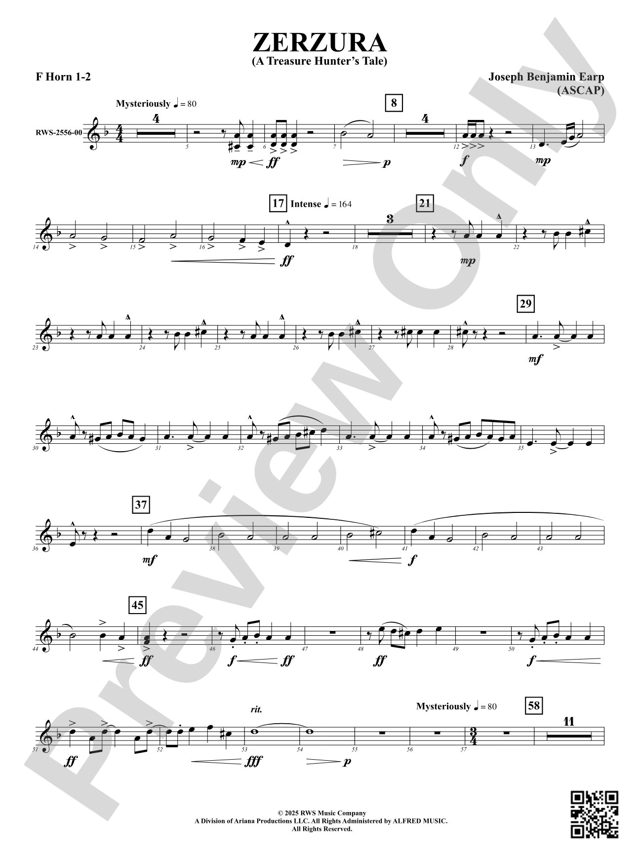 Zerzura (A Treasure Hunter's Tale): 1st & 2nd F Horn