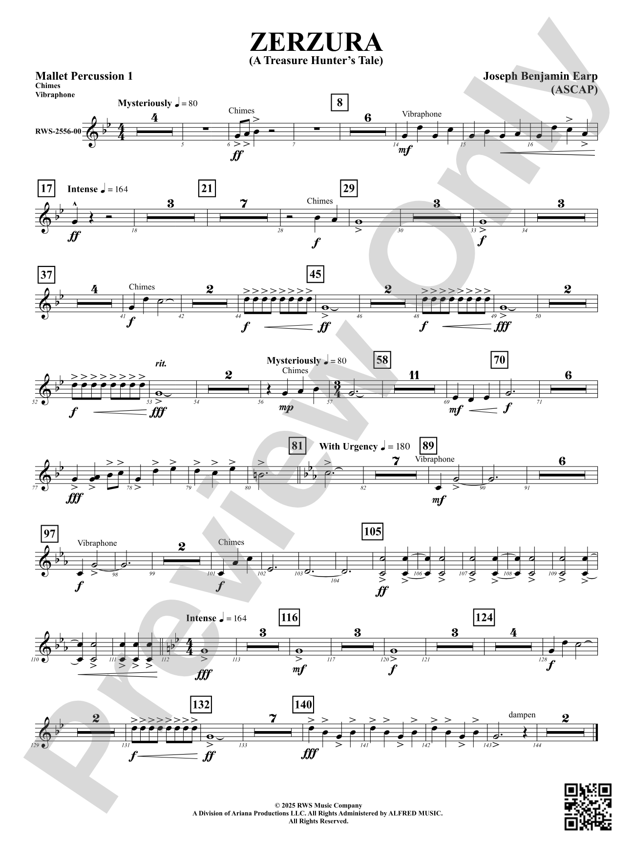 Zerzura (A Treasure Hunter's Tale): 1st Mallet Percussion