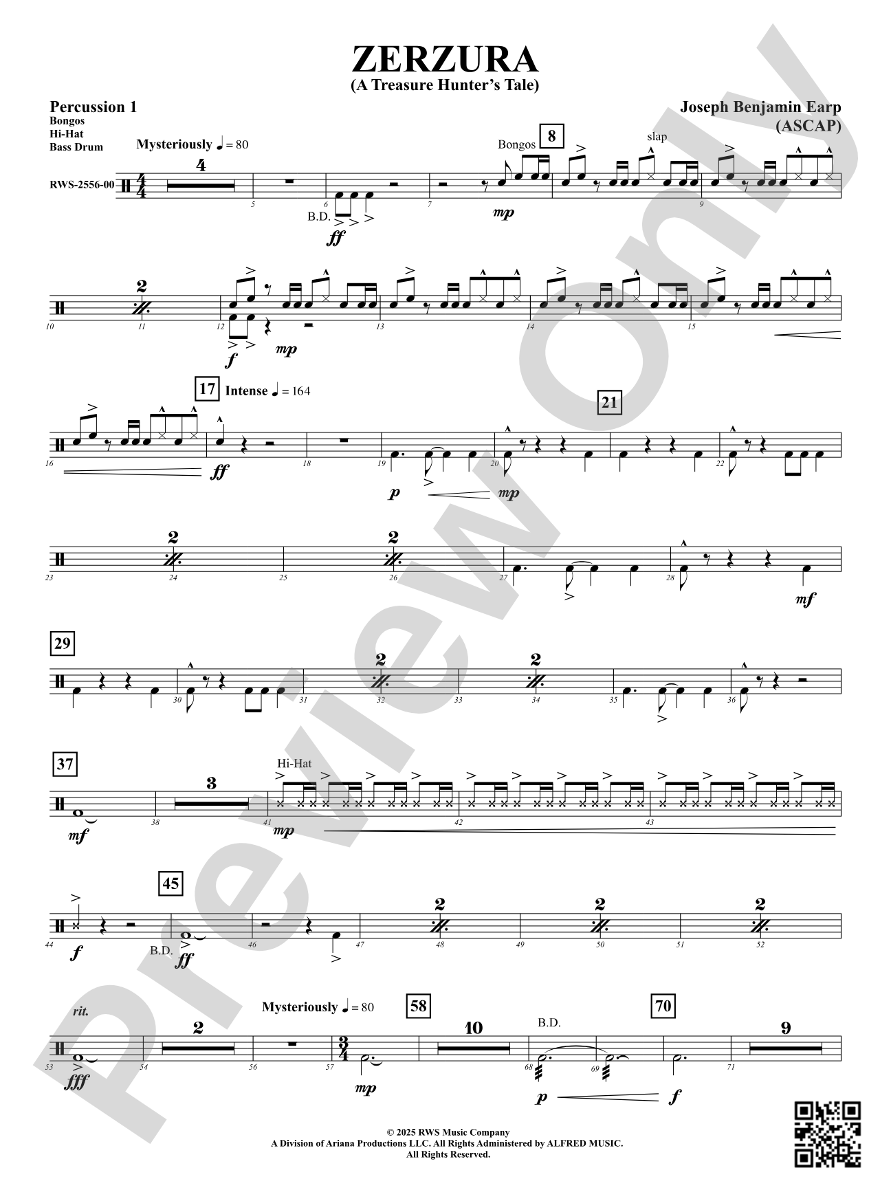 Zerzura (A Treasure Hunter's Tale): 1st Percussion