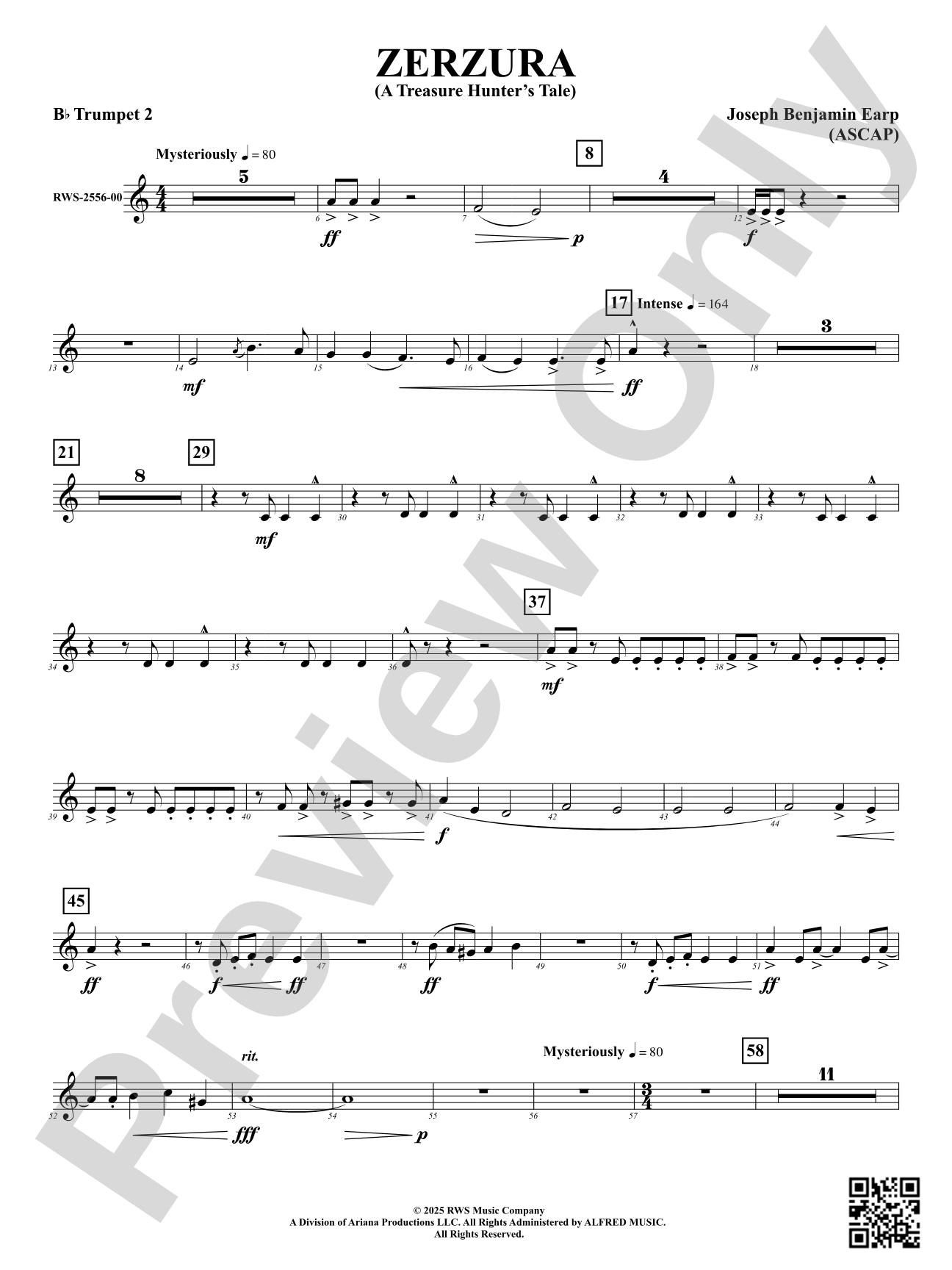 Zerzura (A Treasure Hunter's Tale): 2nd B-flat Trumpet