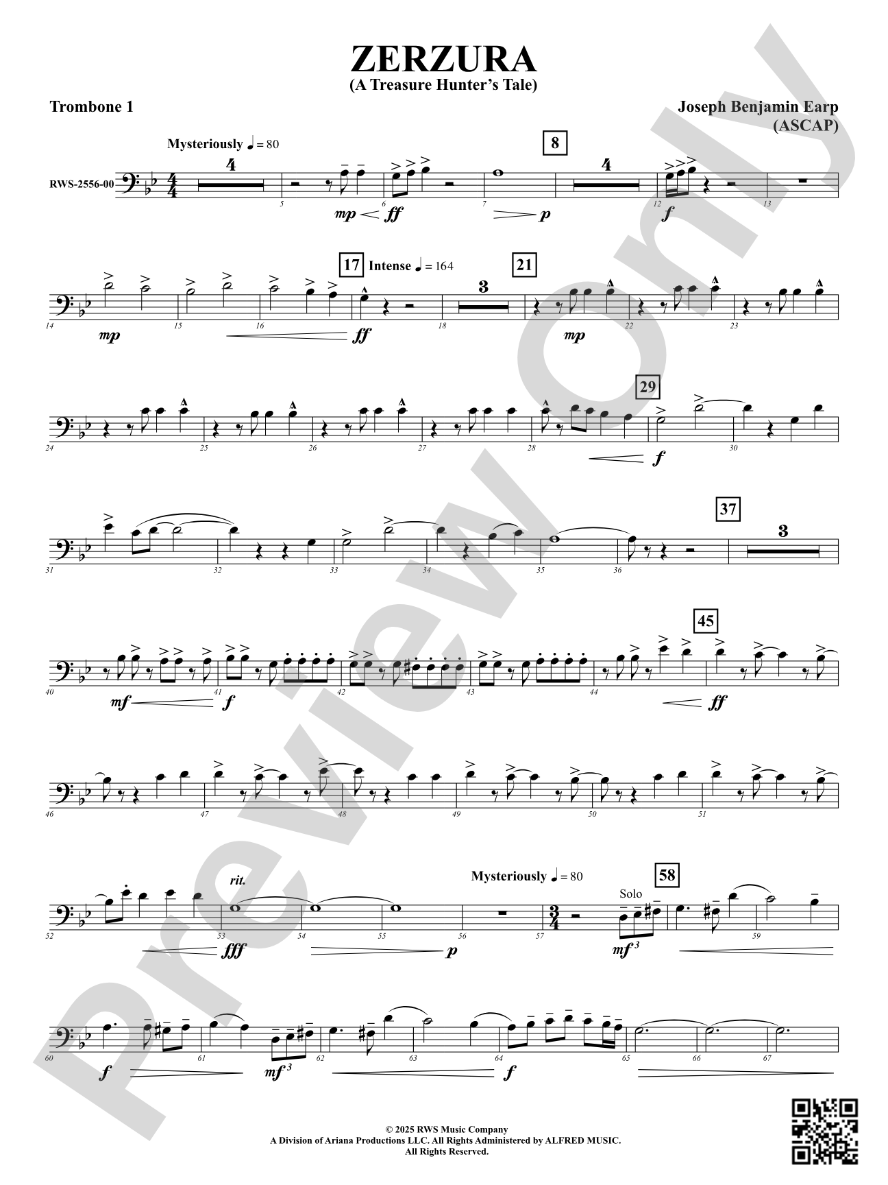 Zerzura (A Treasure Hunter's Tale): 1st Trombone