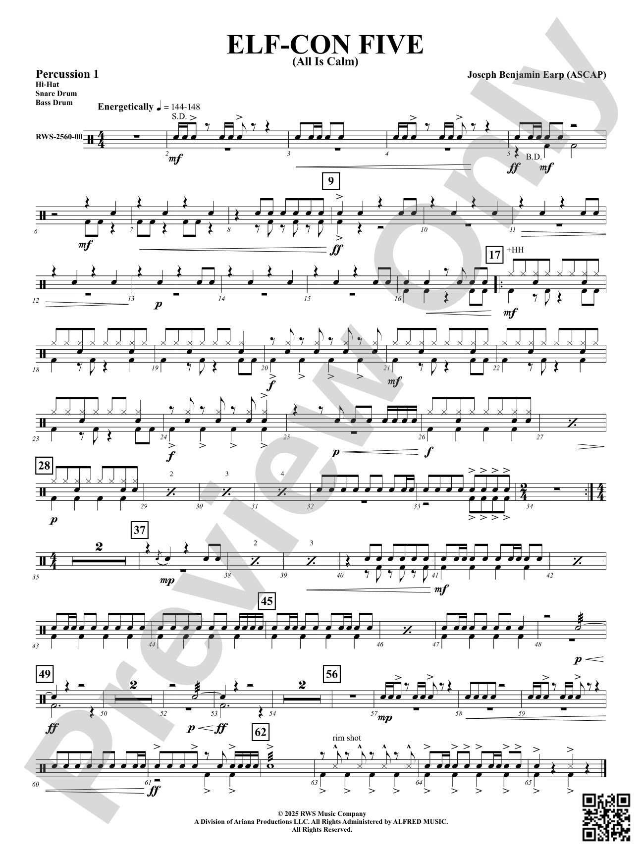 ELF-CON FIVE (All Is Calm): 1st Percussion