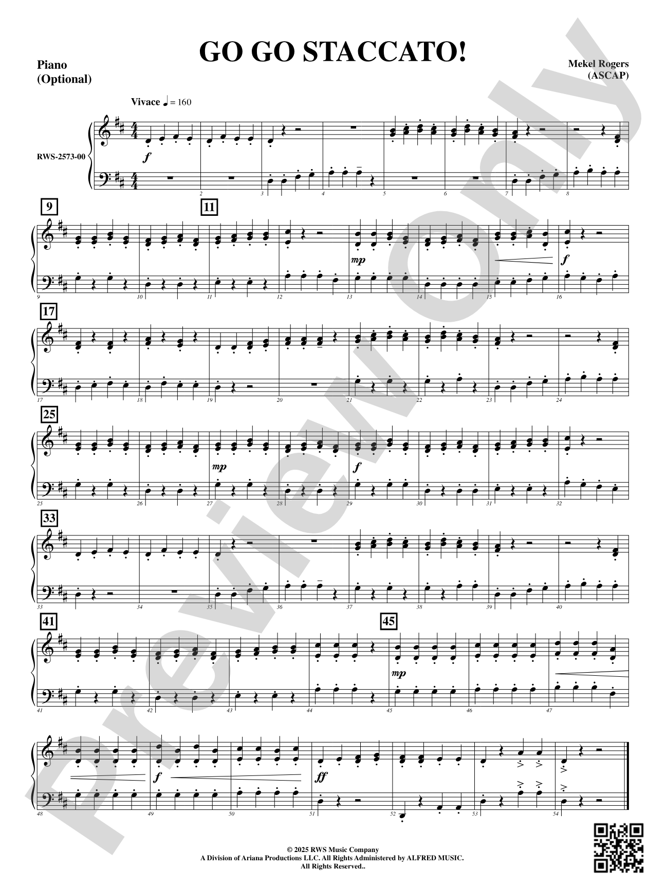 Go Go Staccato!: Optional Piano Accompaniment