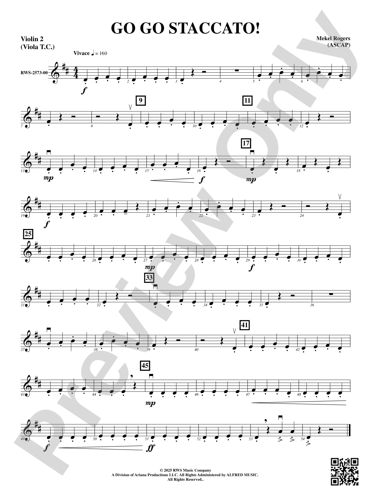 Go Go Staccato!: 2nd Violin (Viola T.C.)