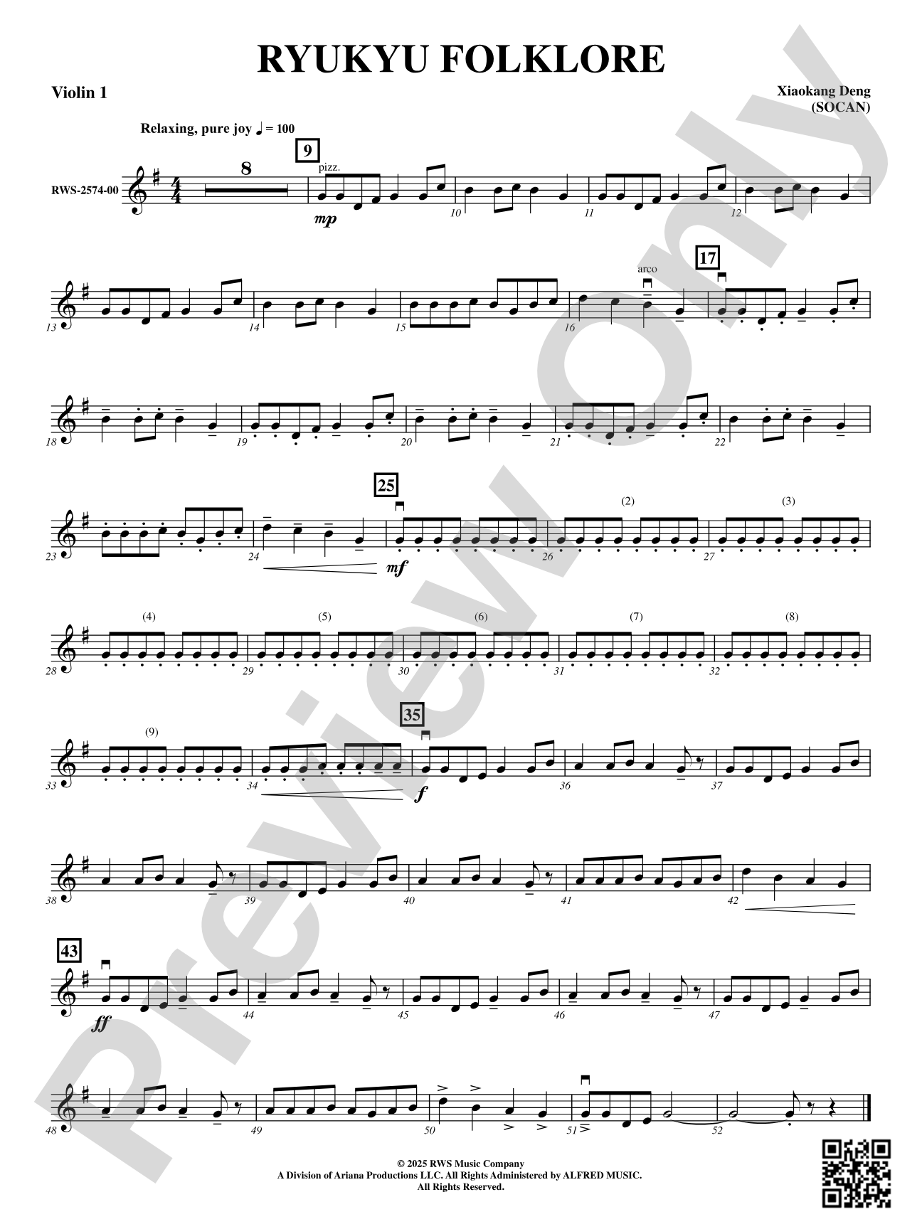 Ryukyu Folklore: 1st Violin
