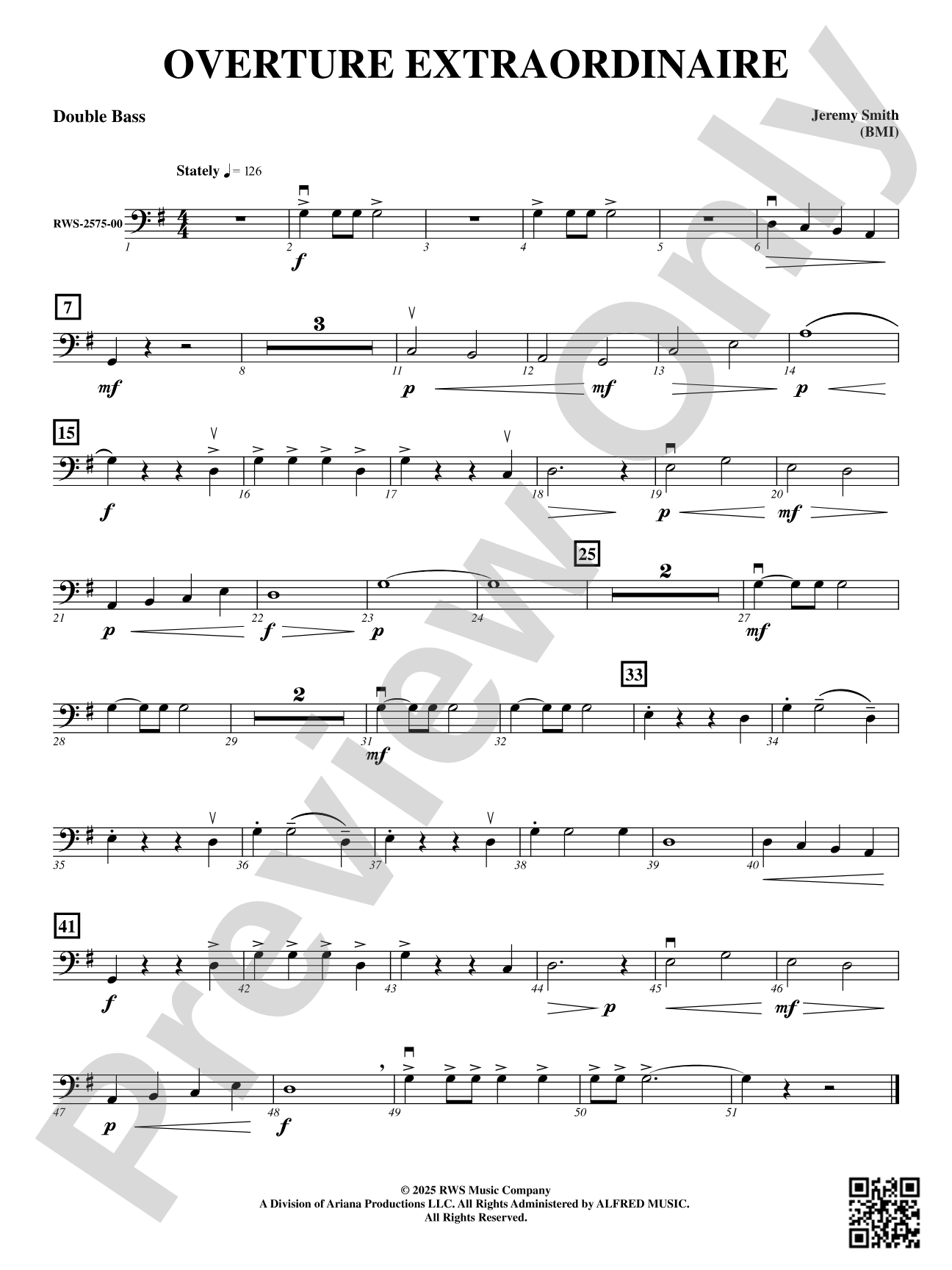 Overture Extraordinaire: Double Bass
