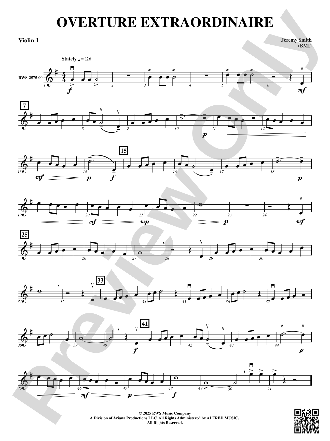 Overture Extraordinaire: 1st Violin