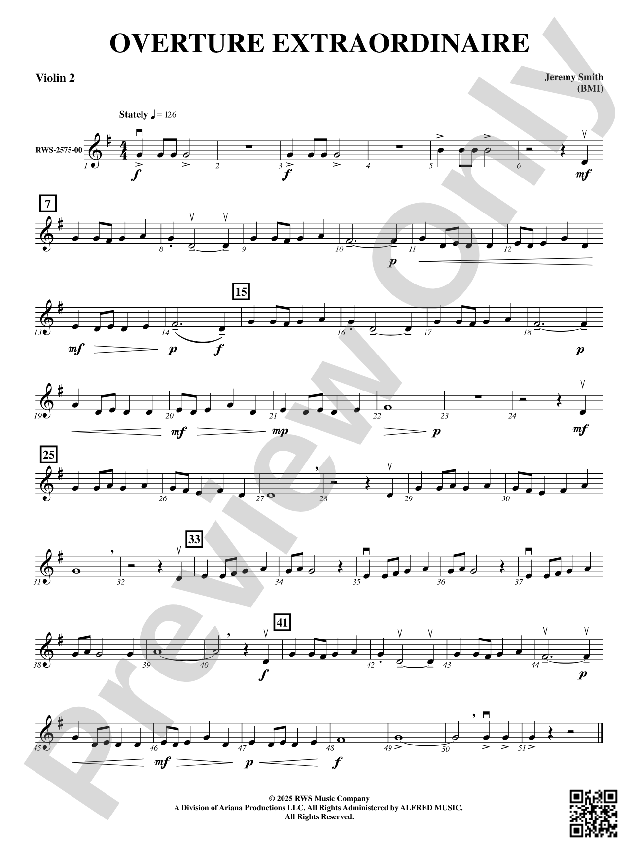 Overture Extraordinaire: 2nd Violin