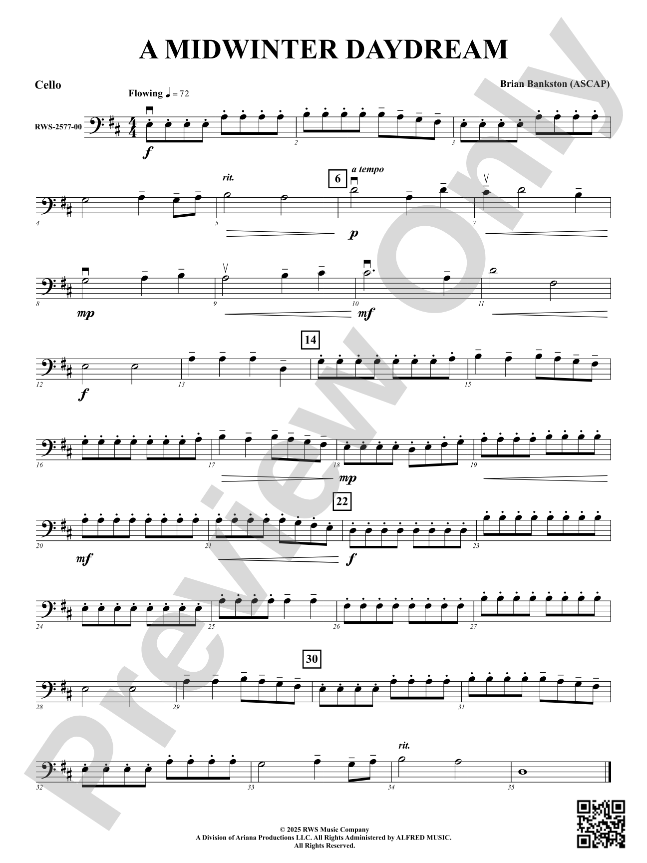 A Midwinter Daydream: Cello