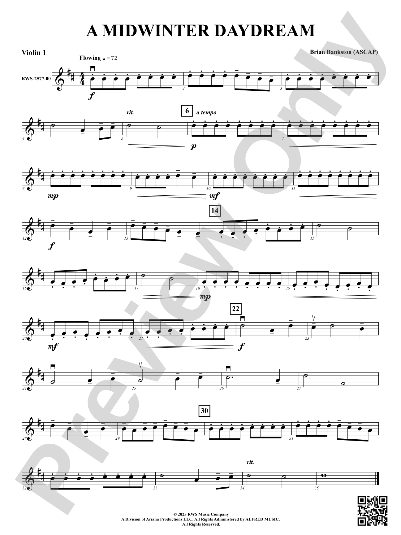 A Midwinter Daydream: 1st Violin