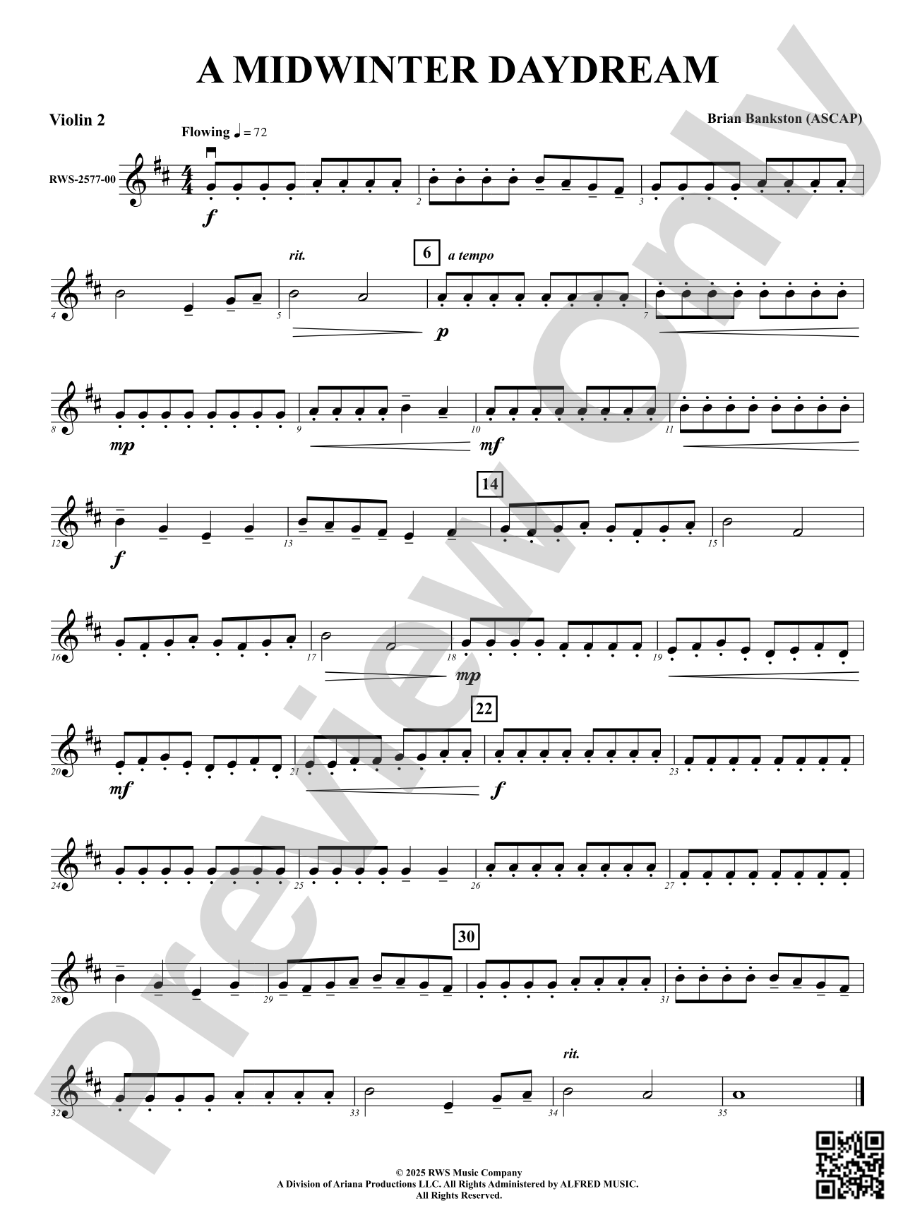 A Midwinter Daydream: 2nd Violin