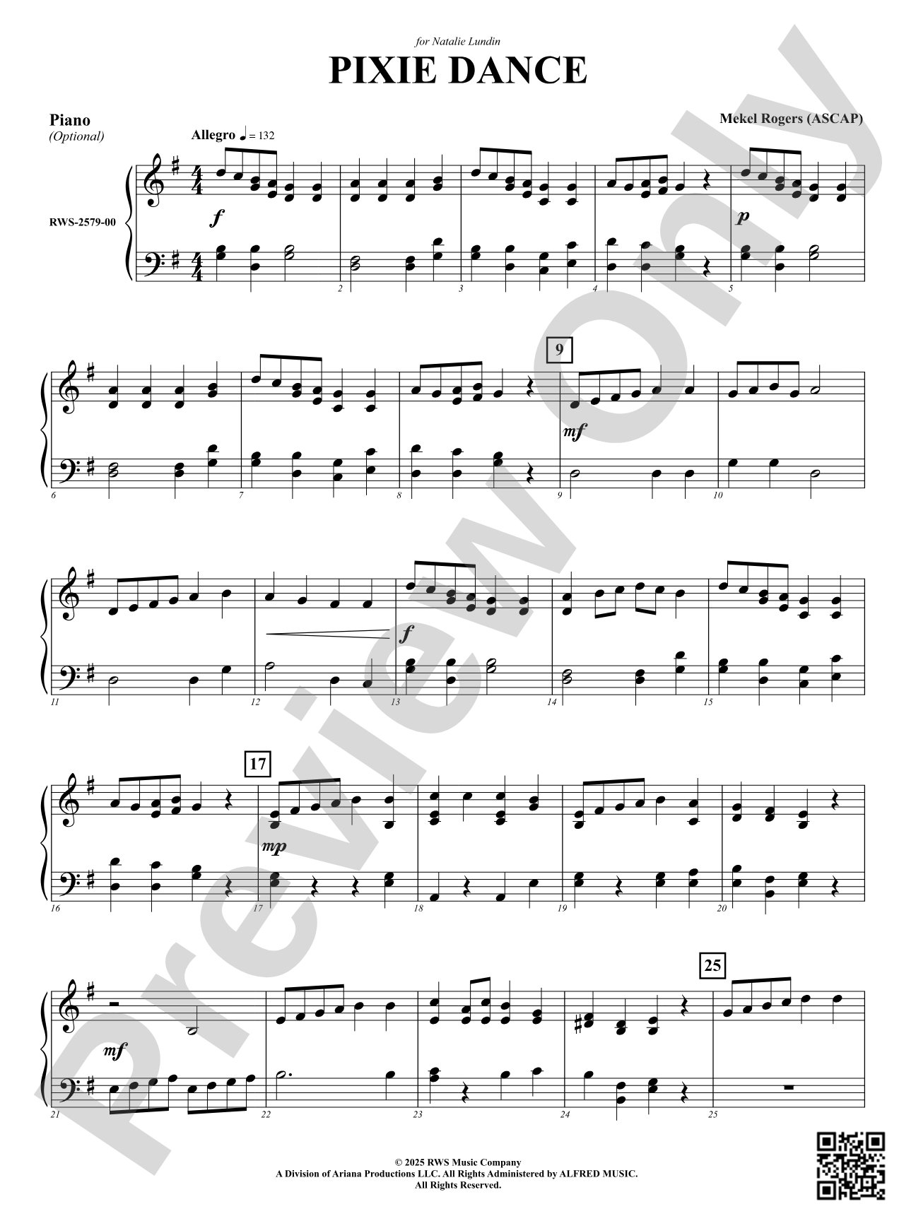 Pixie Dance: Optional Piano Accompaniment
