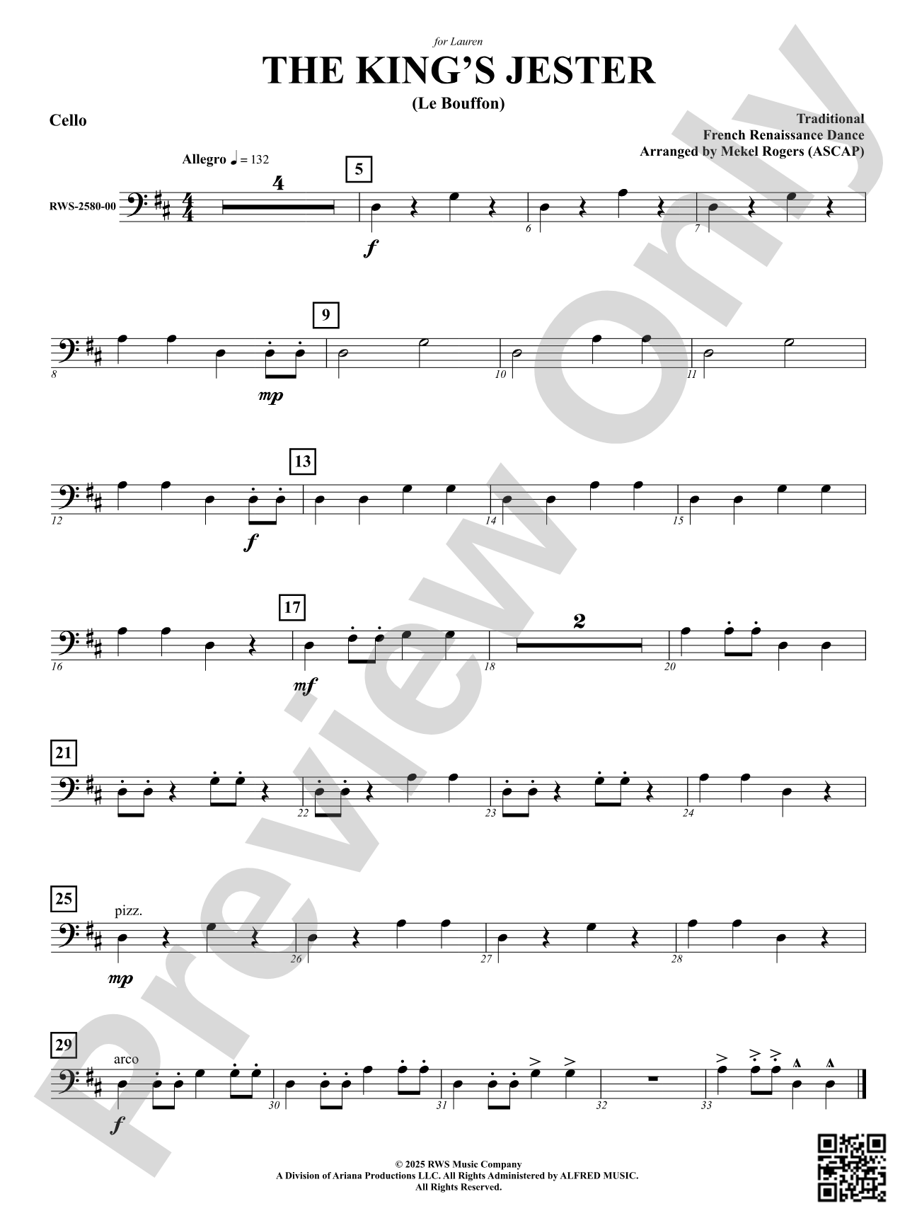 The King's Jester (Le Buffon): Cello