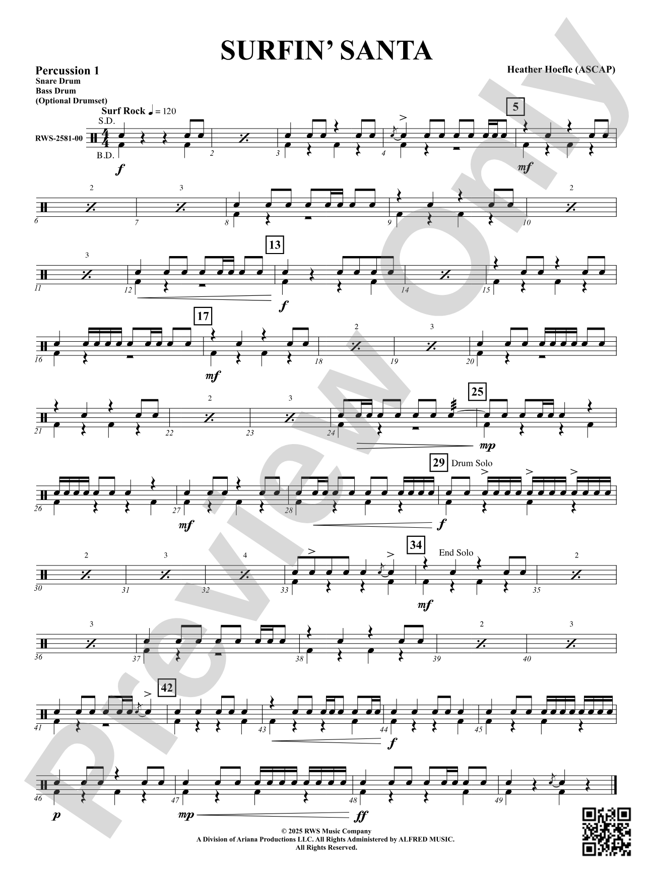 Surfin' Santa: 1st Percussion