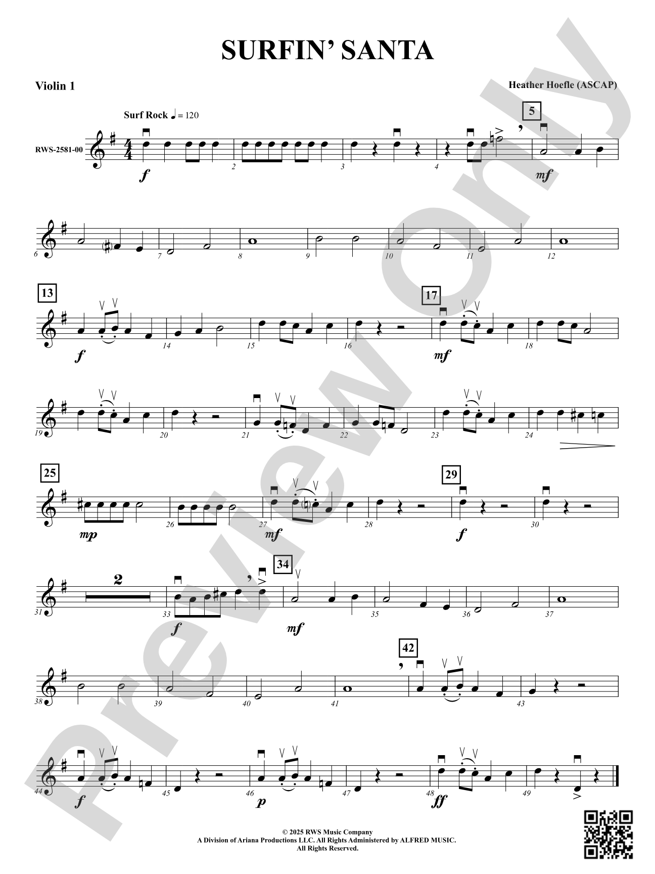 Surfin' Santa: 1st Violin