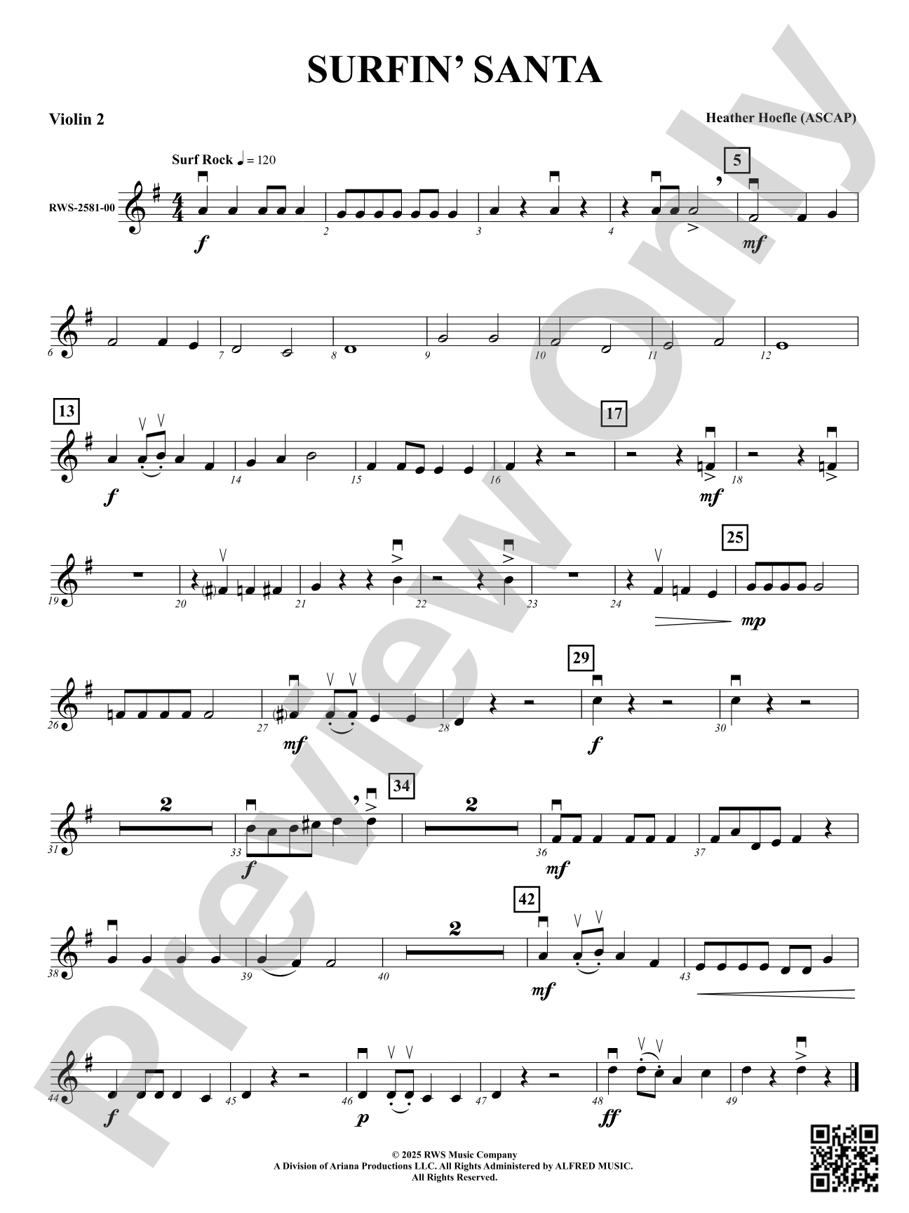 Surfin' Santa: 2nd Violin