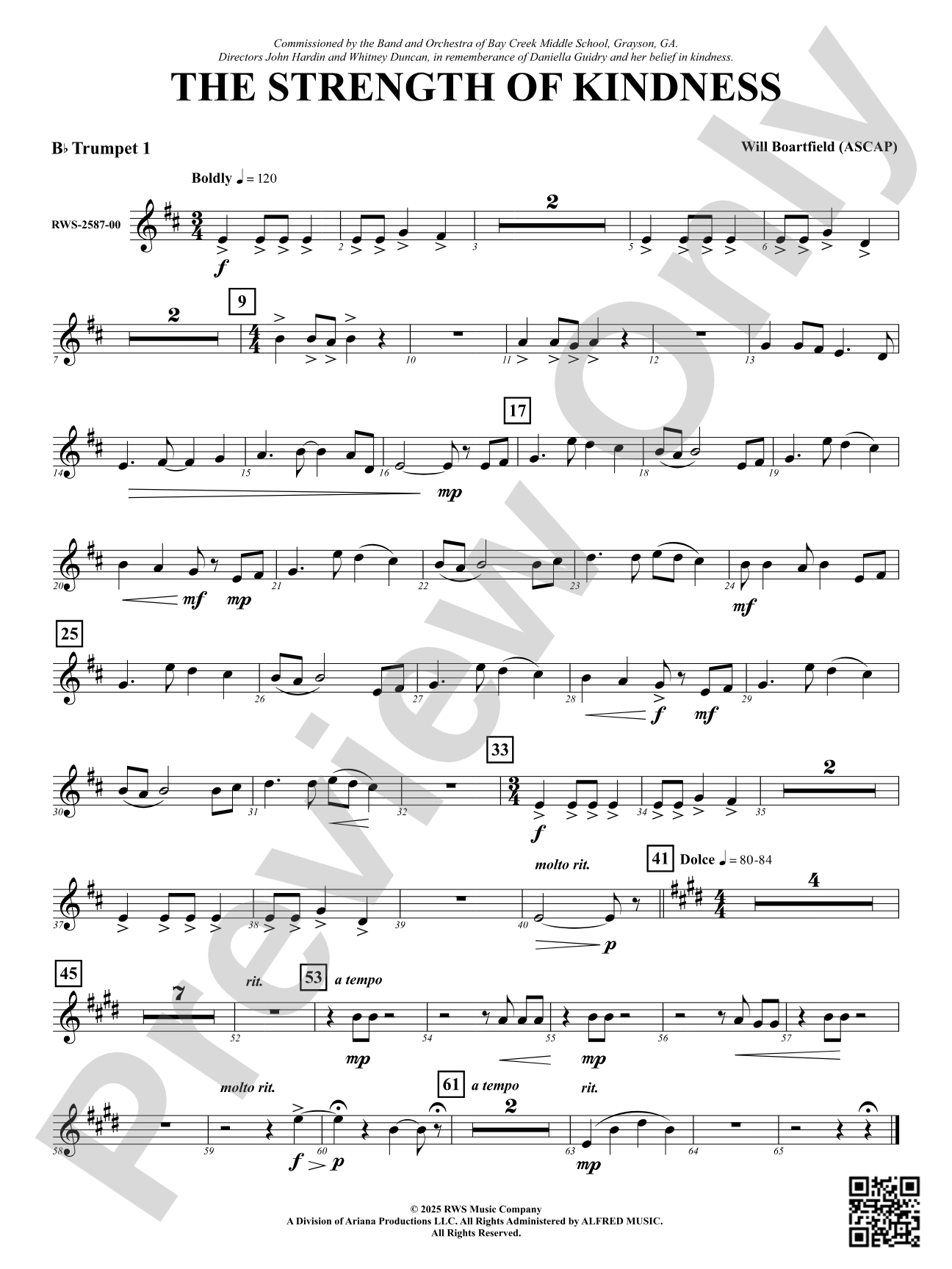 The Strength of Kindness: 1st B-flat Trumpet