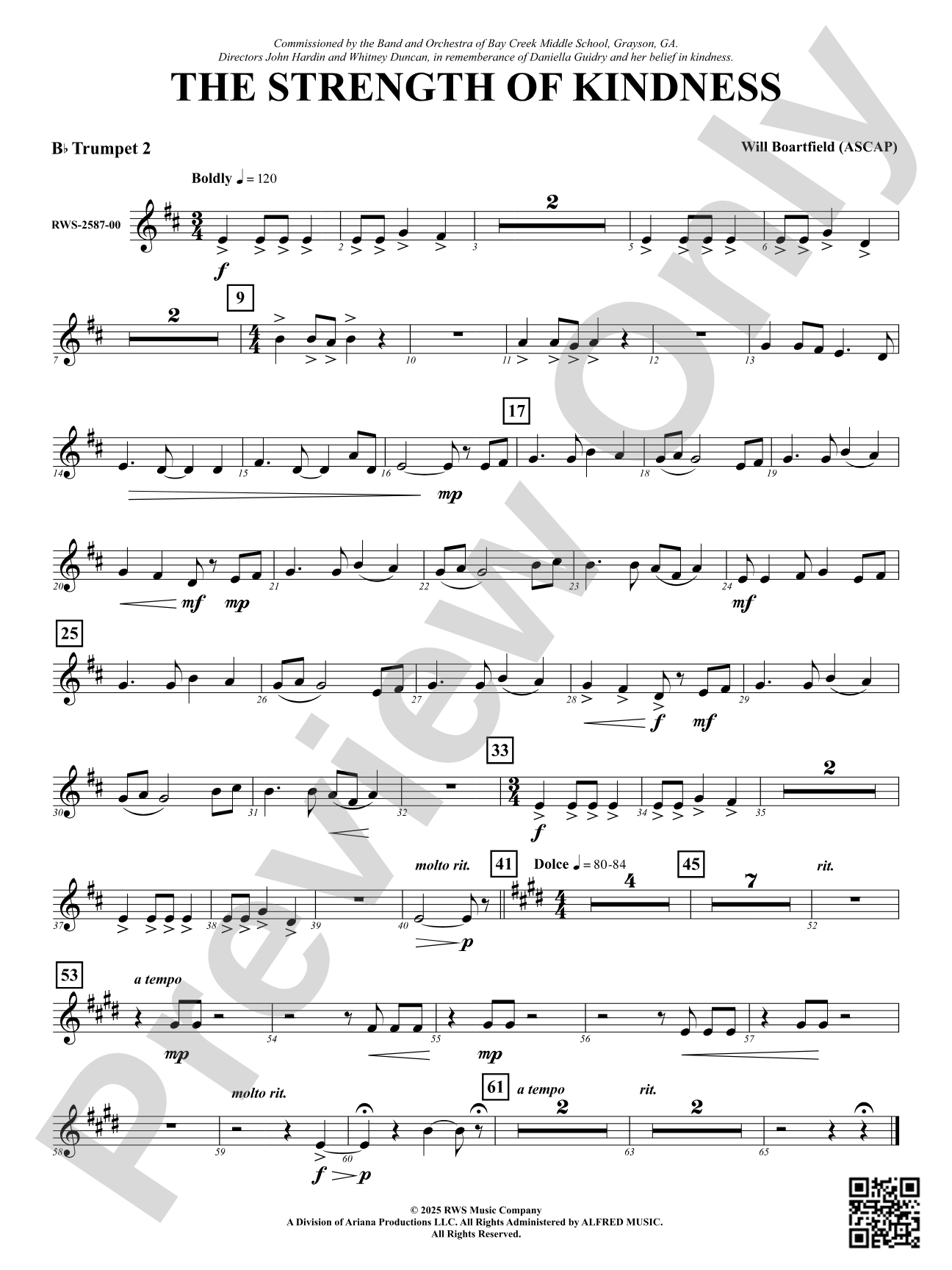The Strength of Kindness: 2nd B-flat Trumpet