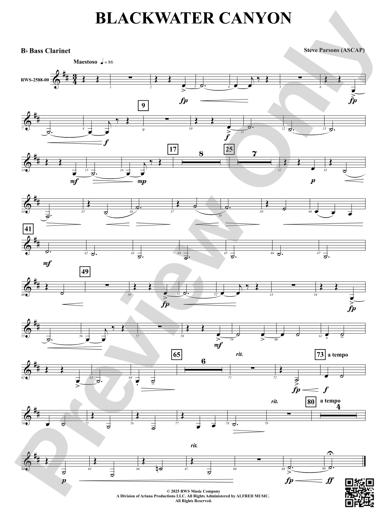Blackwater Canyon: B-flat Bass Clarinet