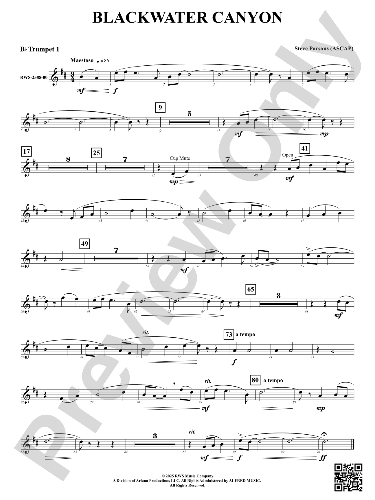 Blackwater Canyon: 1st B-flat Trumpet