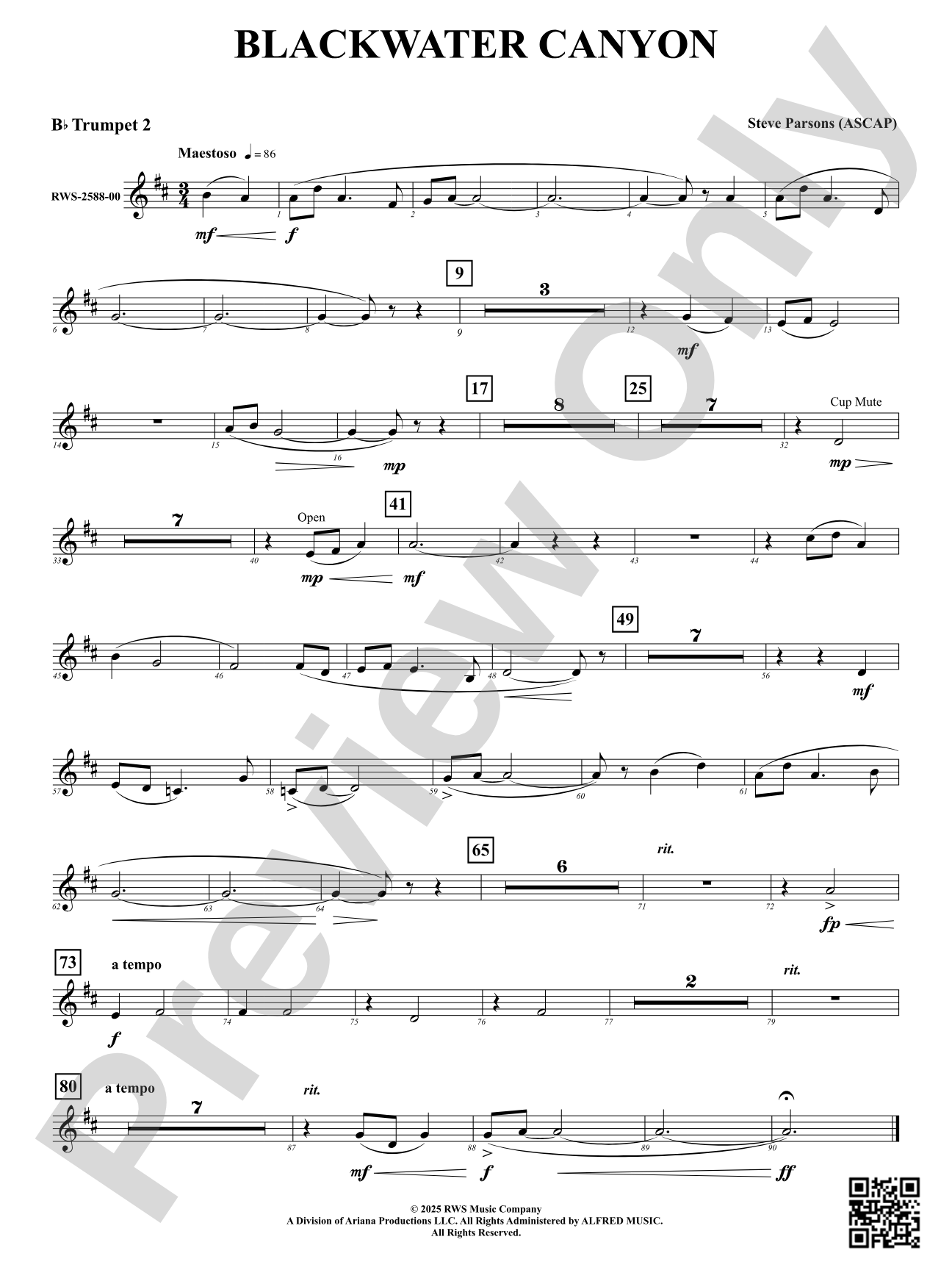 Blackwater Canyon: 2nd B-flat Trumpet
