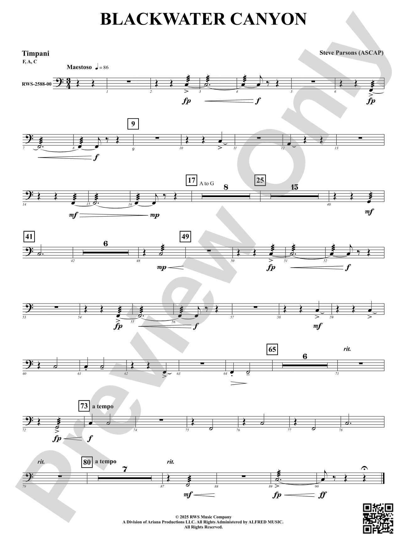 Blackwater Canyon: Timpani