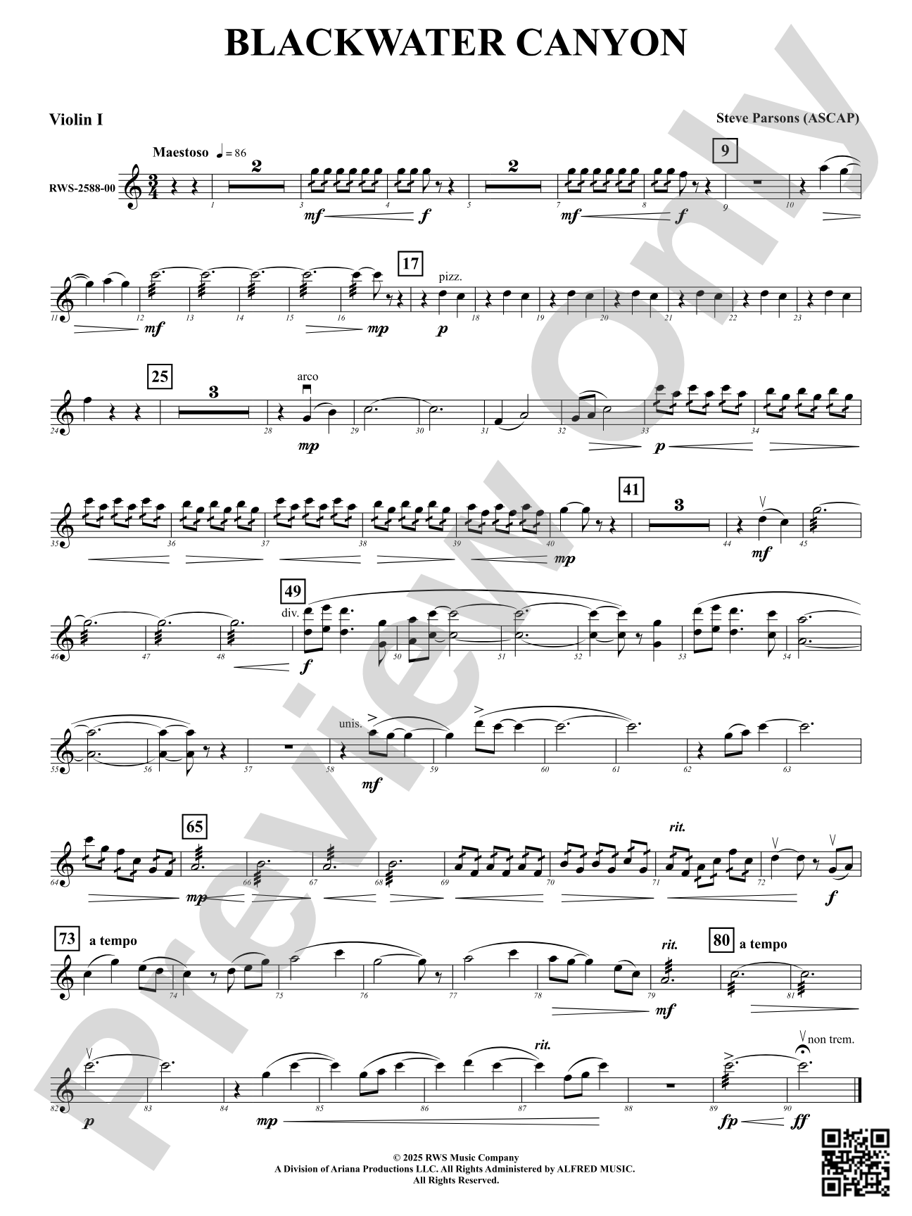 Blackwater Canyon: 1st Violin