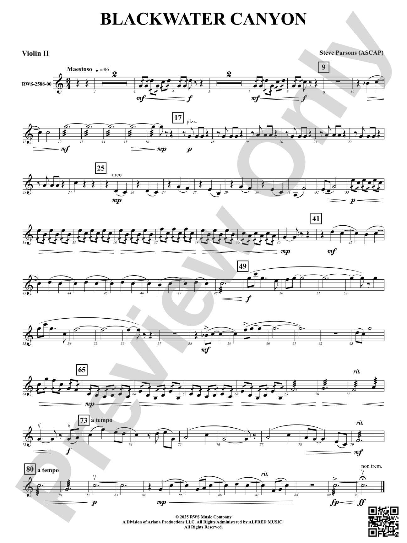 Blackwater Canyon: 2nd Violin