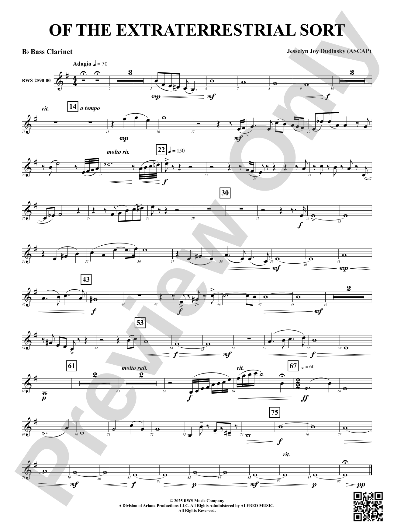 Of the Extraterrestrial Sort: B-flat Bass Clarinet