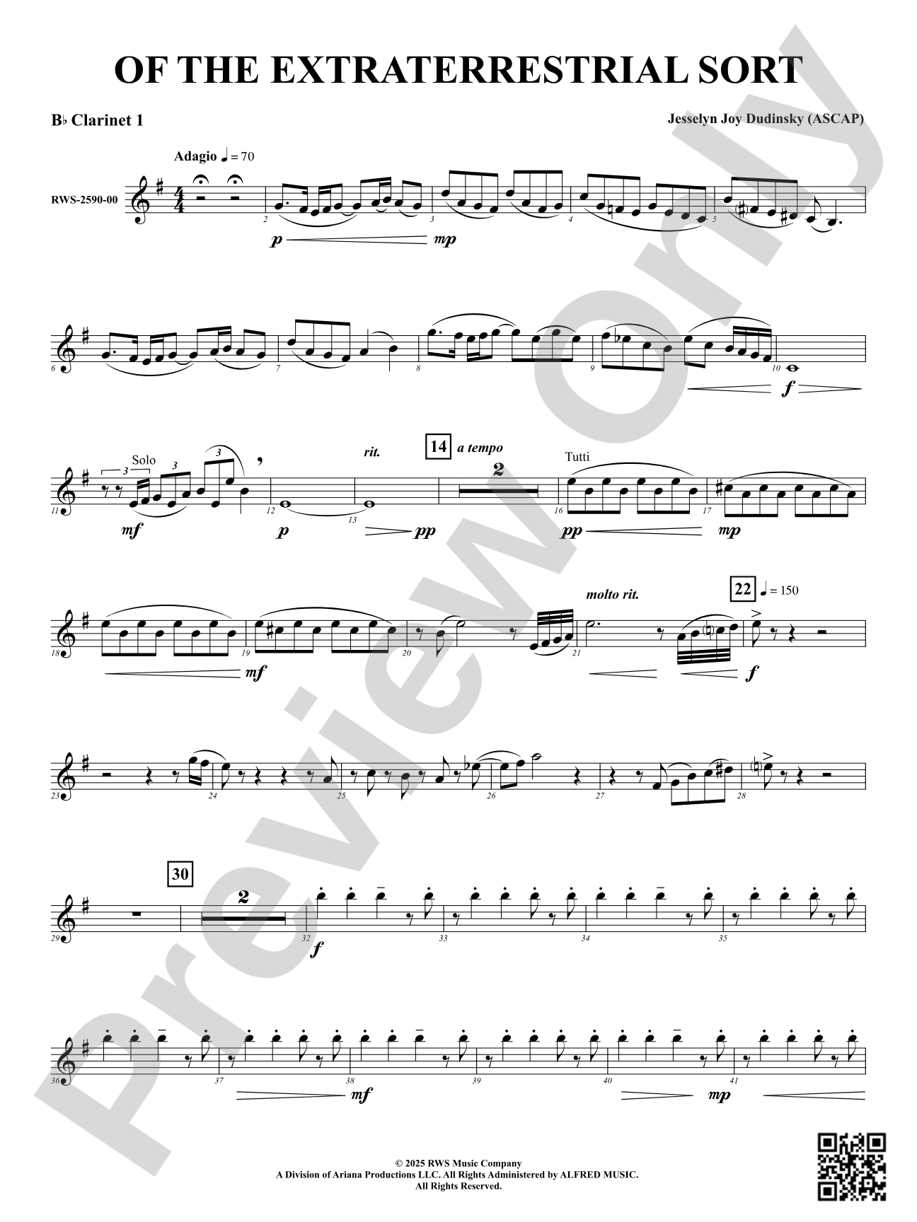 Of the Extraterrestrial Sort: 1st B-flat Clarinet