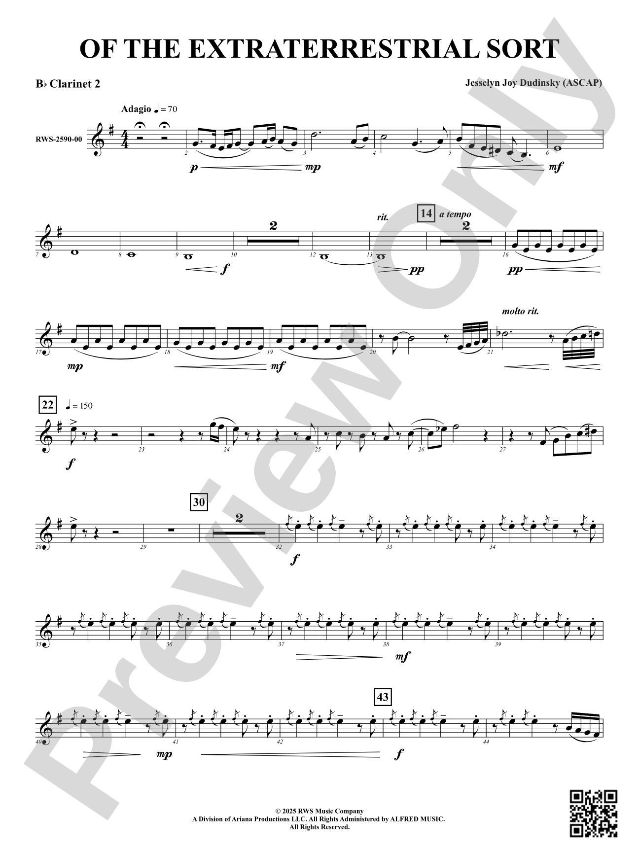 Of the Extraterrestrial Sort: 2nd B-flat Clarinet
