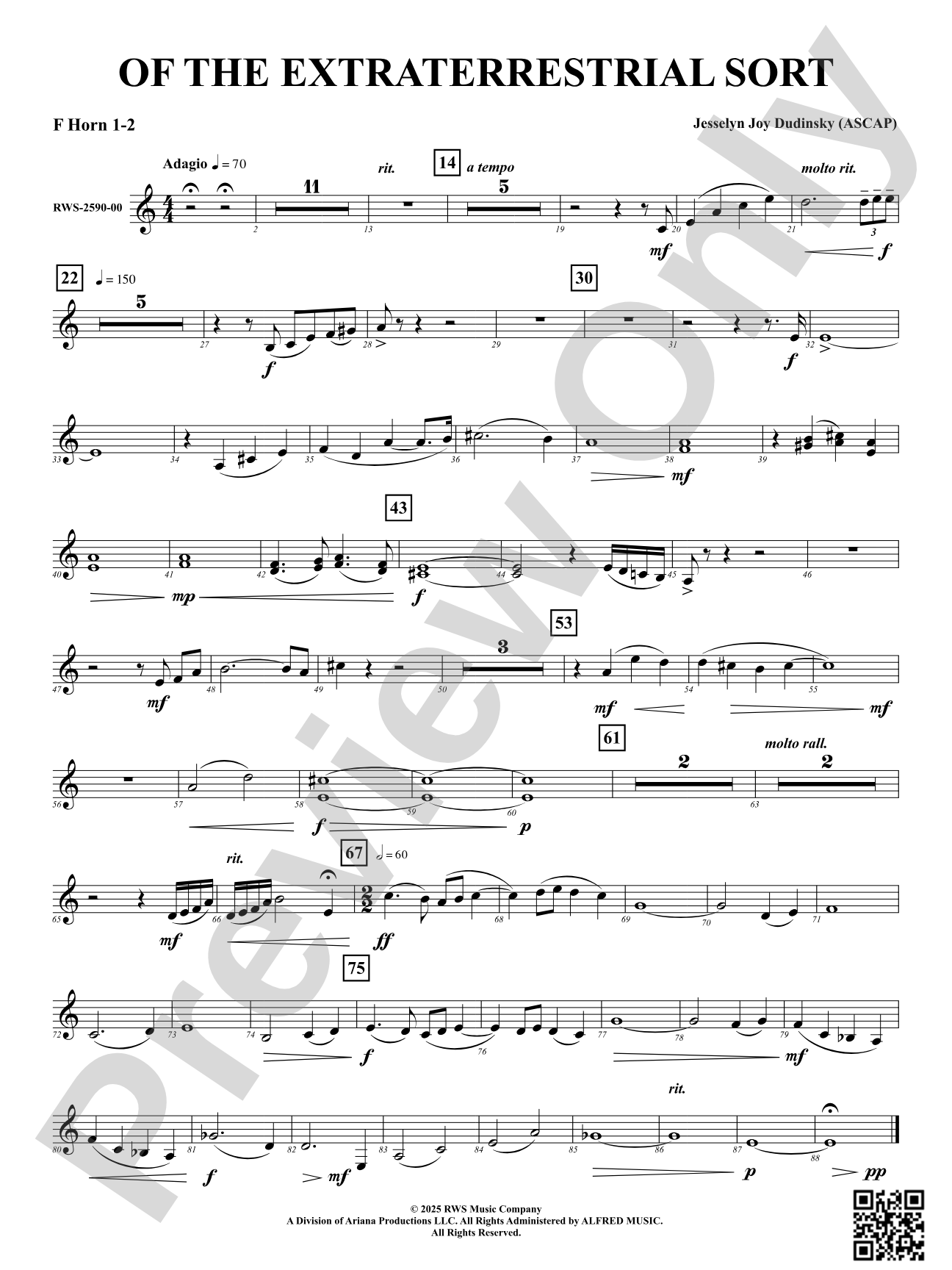 Of the Extraterrestrial Sort: 1st & 2nd F Horn