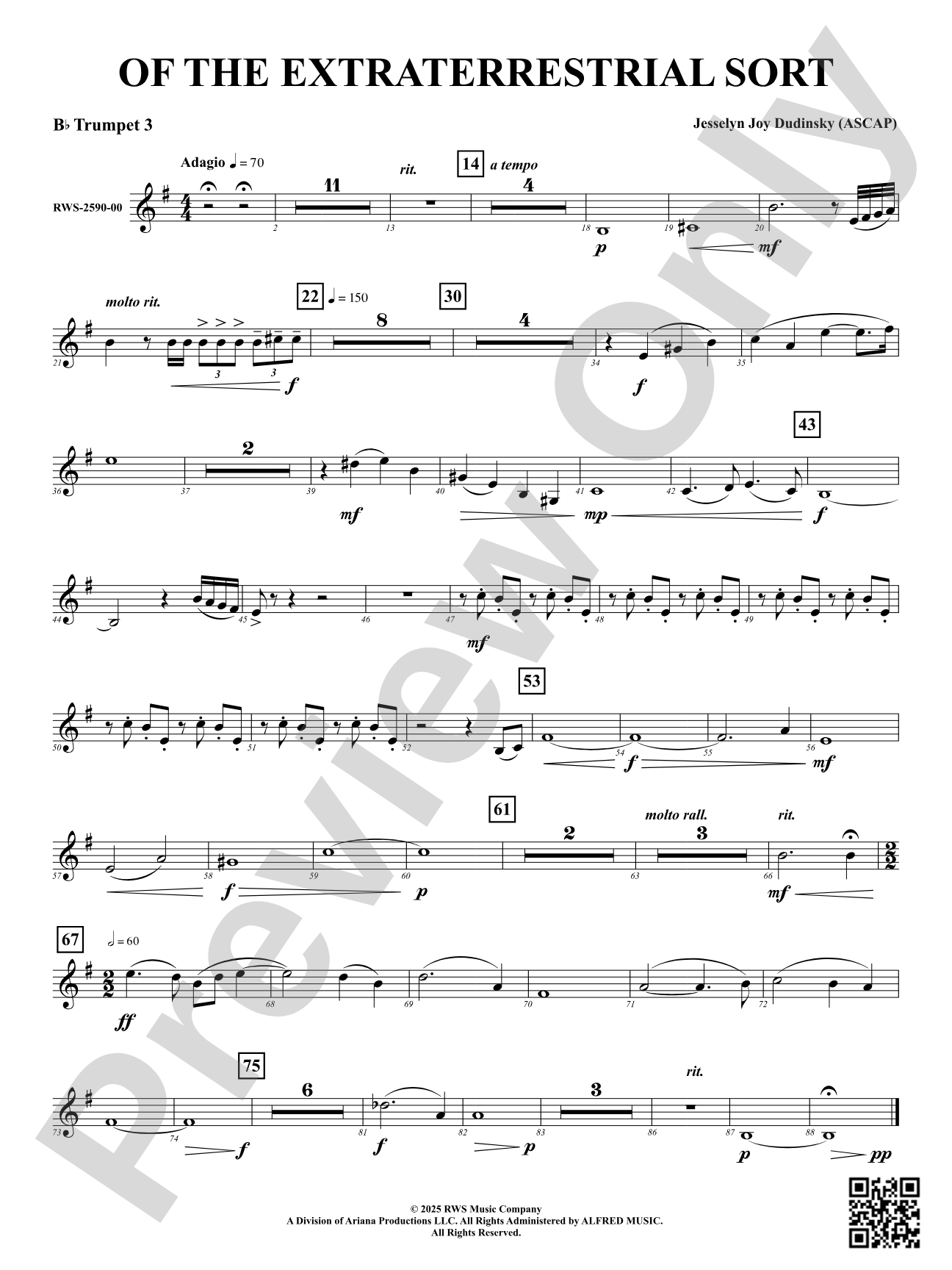 Of the Extraterrestrial Sort: 3rd B-flat Trumpet