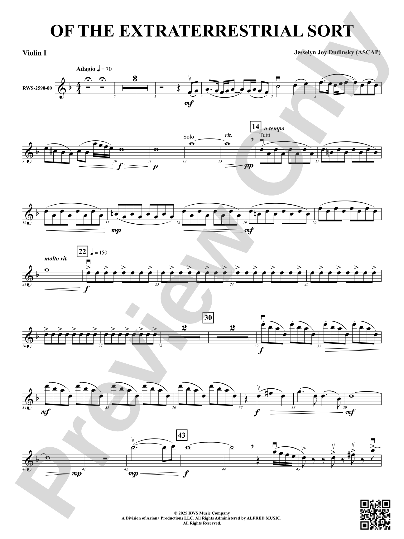 Of the Extraterrestrial Sort: 1st Violin