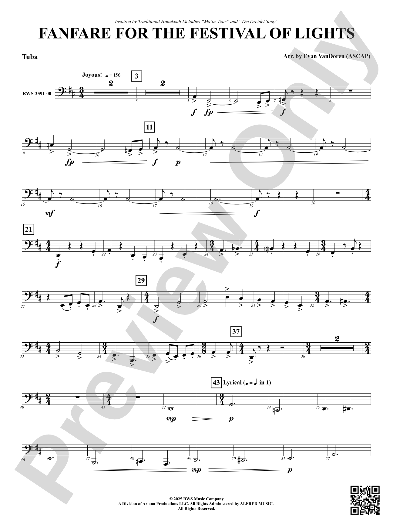 Fanfare For The Festival of Lights: Tuba