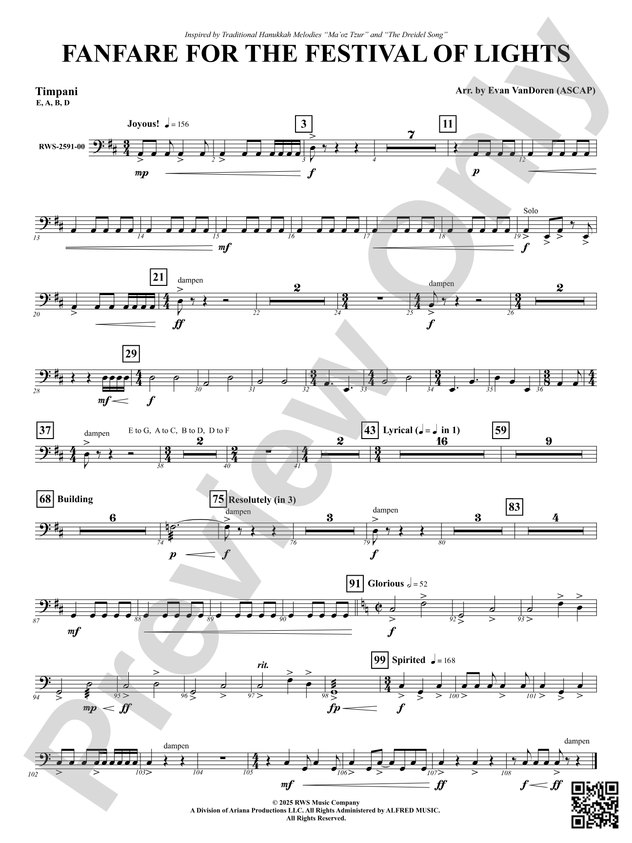 Fanfare For The Festival of Lights: Timpani