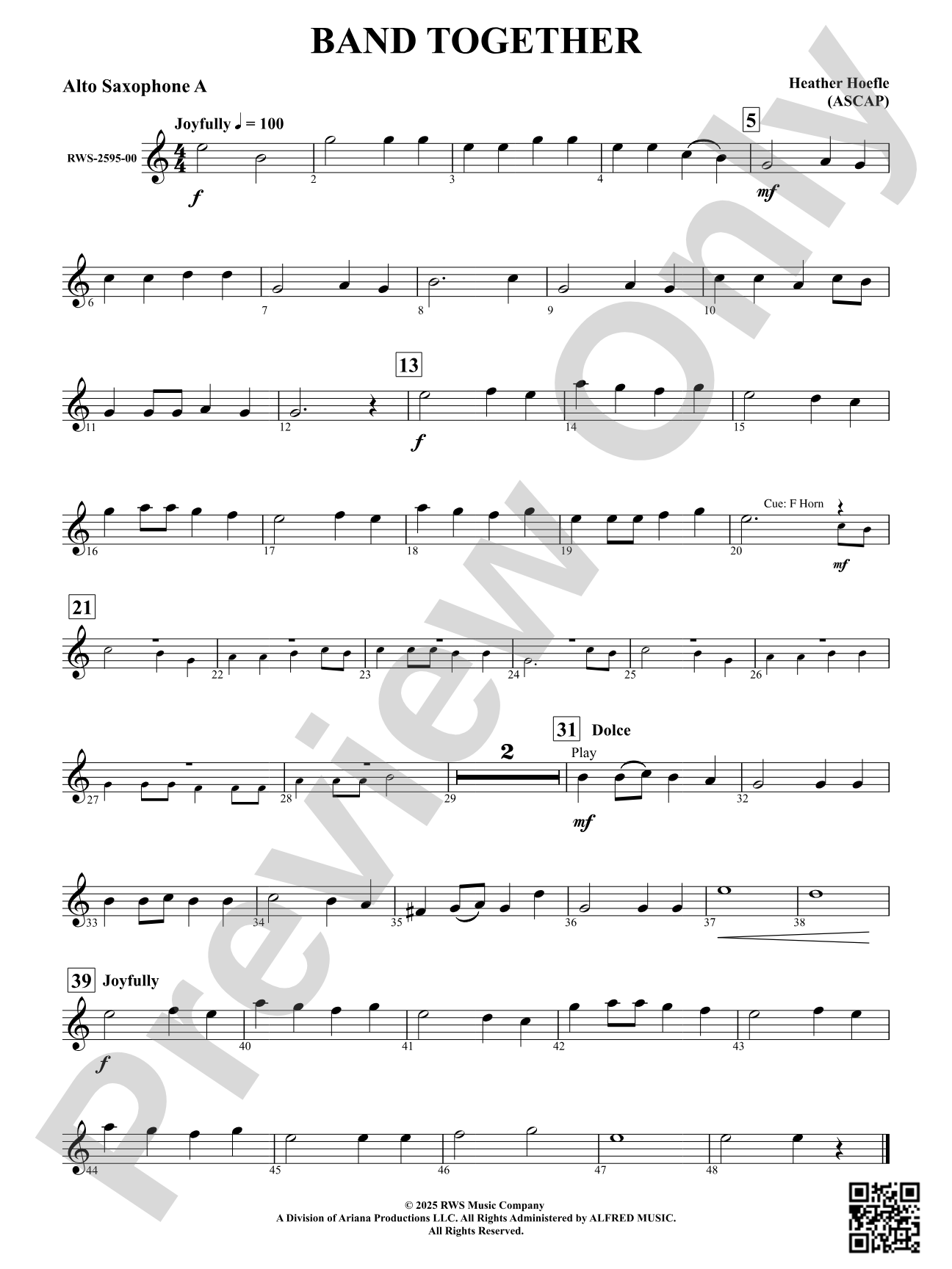 Band Together: Alto Saxophone A