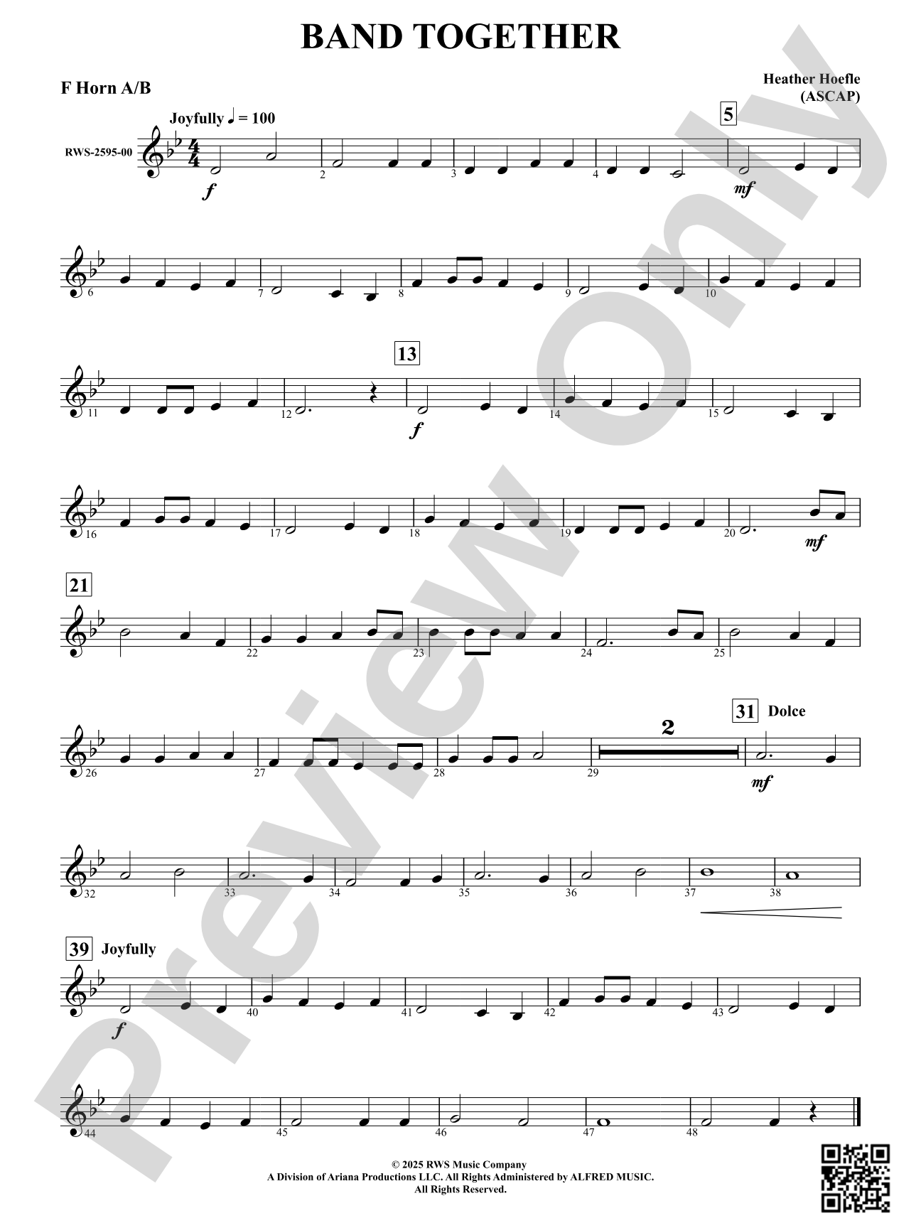 Band Together: F Horn A/B