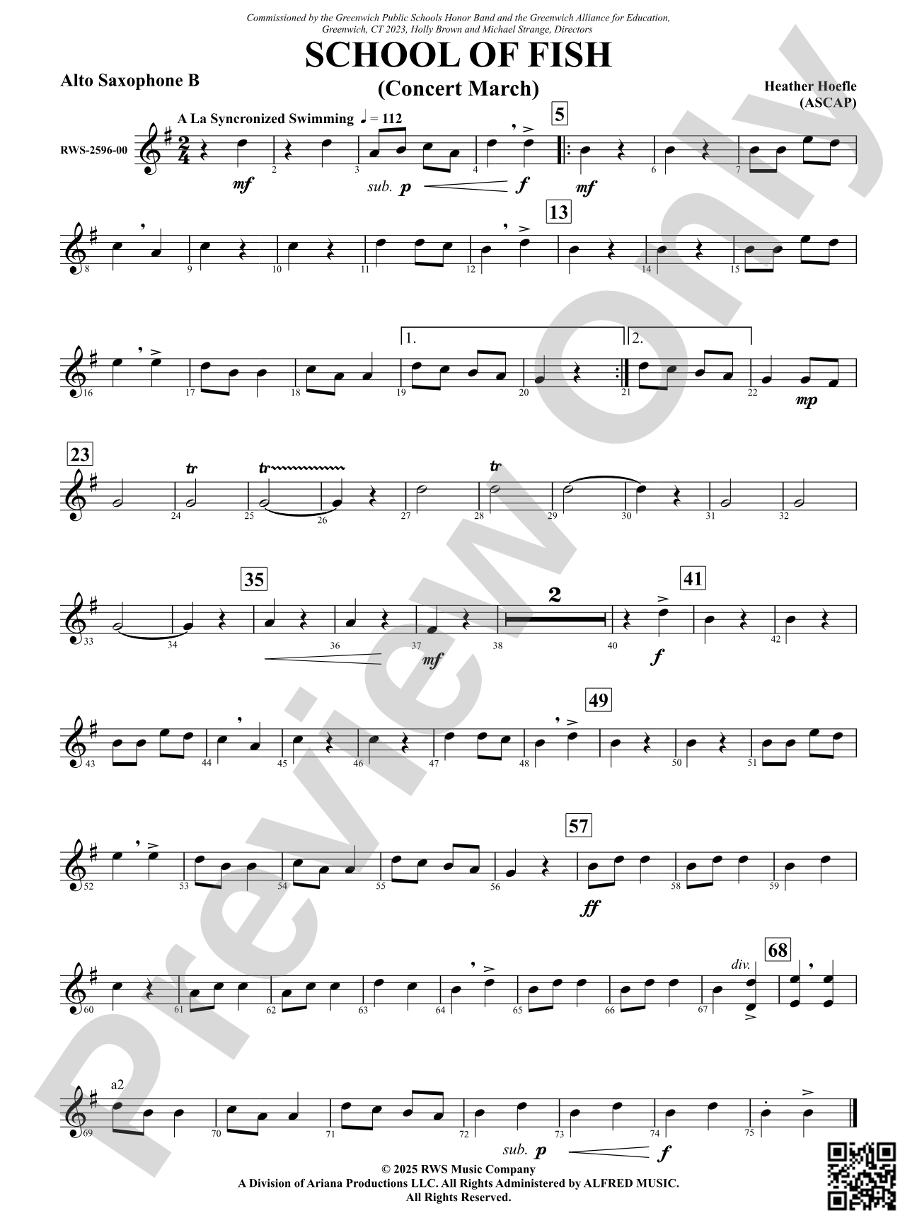 School Of Fish (Concert March): Alto Saxophone B