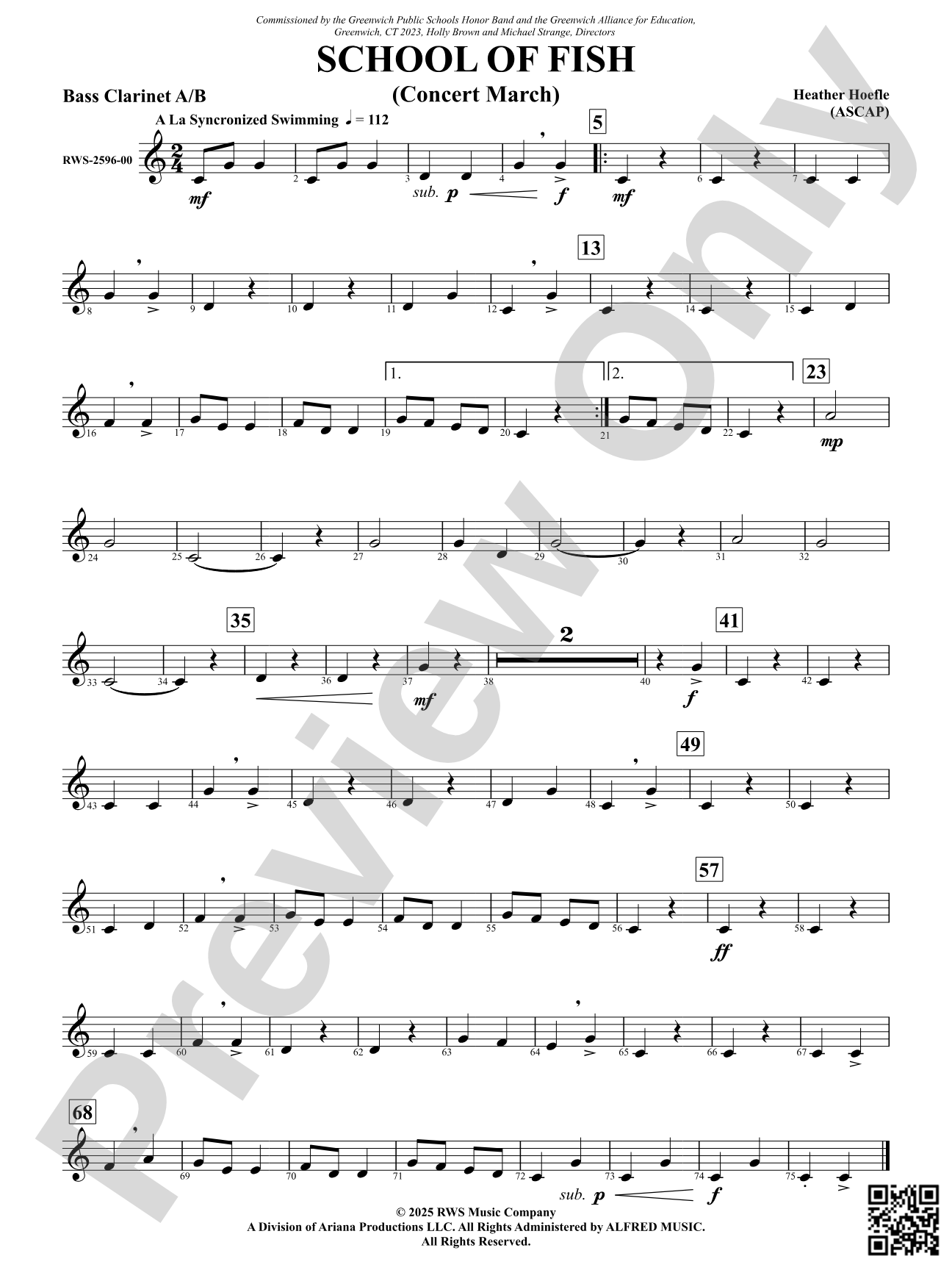 School Of Fish (Concert March): Bass Clarinet A/B