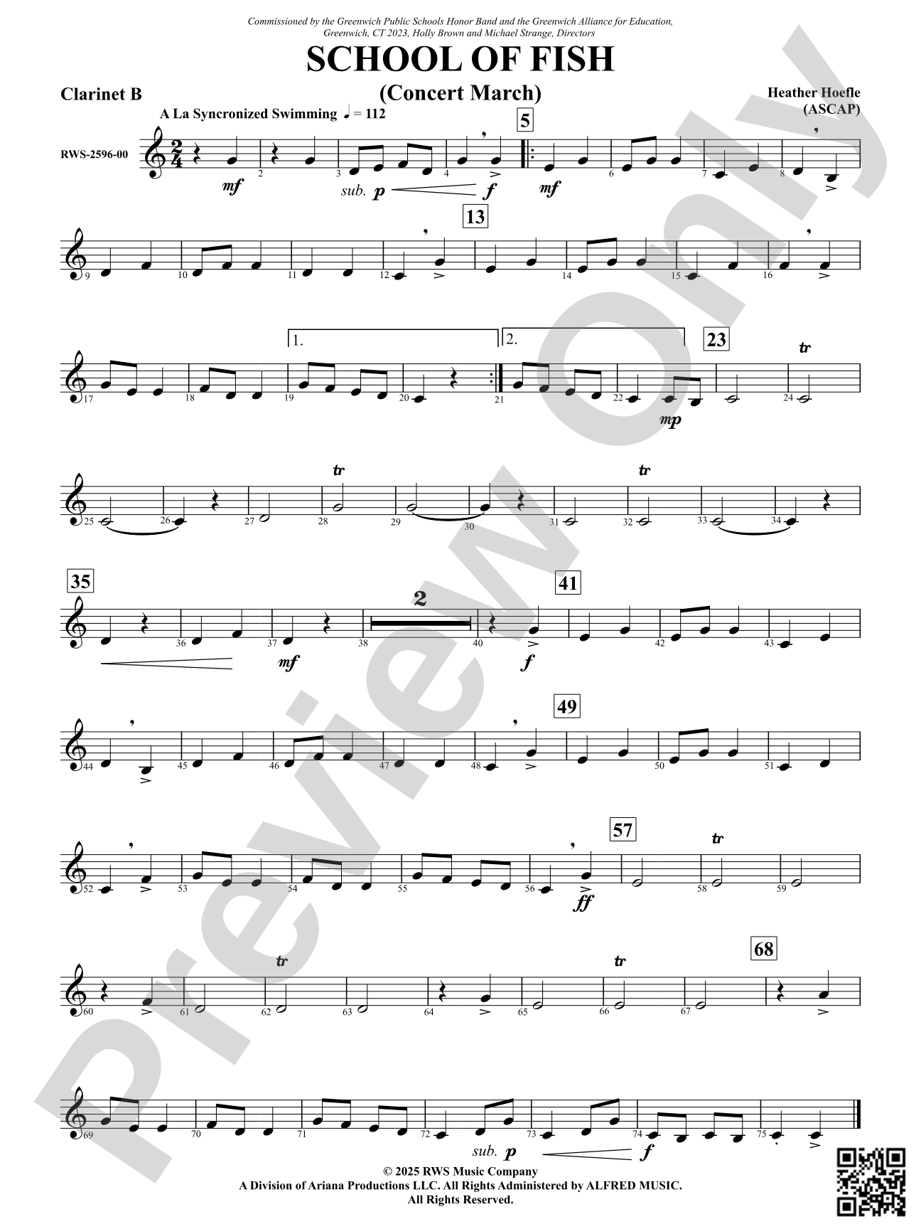 School Of Fish (Concert March): Clarinet B