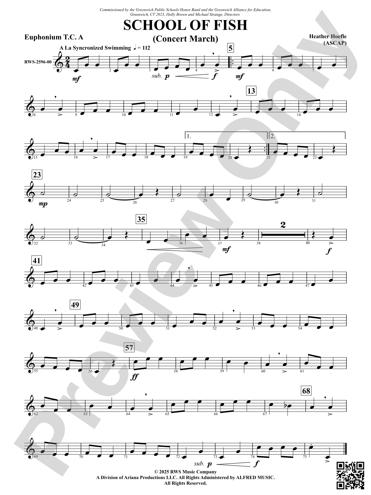 School Of Fish (Concert March): Euphonium T.C. A