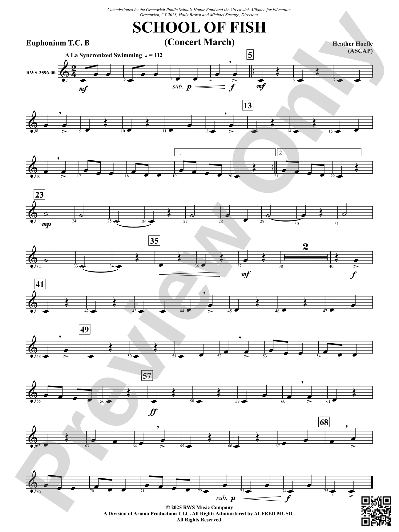 School Of Fish (Concert March): Euphonium T.C. B