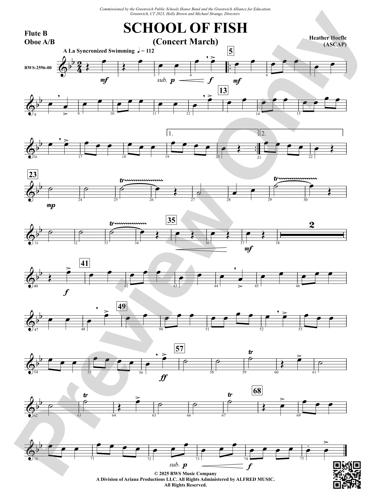 School Of Fish (Concert March): Flute B - Oboe A/B