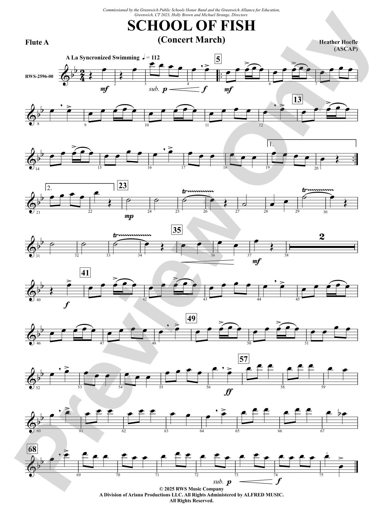 School Of Fish (Concert March): Flute A