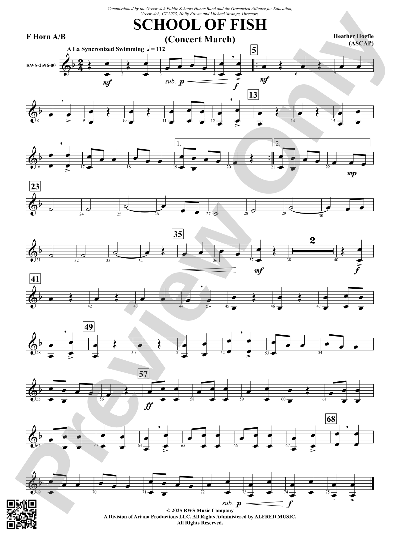 School Of Fish (Concert March): F Horn A/B